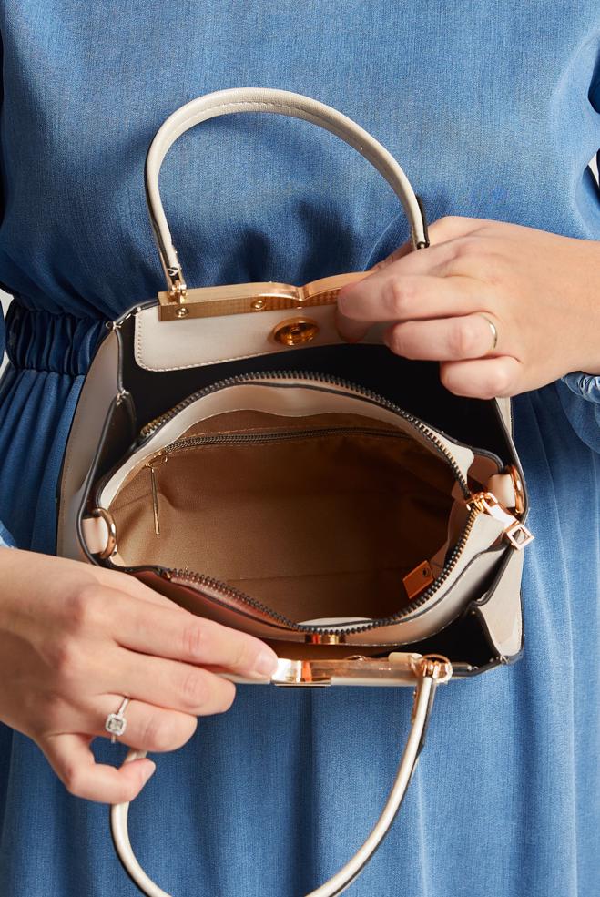 Tesettür giyim BEYAZ ALVİNA ÇANTA 3095-1 - ALVİNA