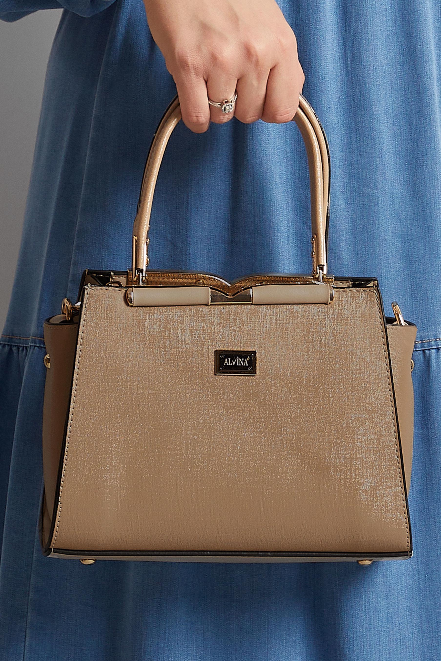 Tesettür giyim VİZON ALVİNA ÇANTA 3095-1