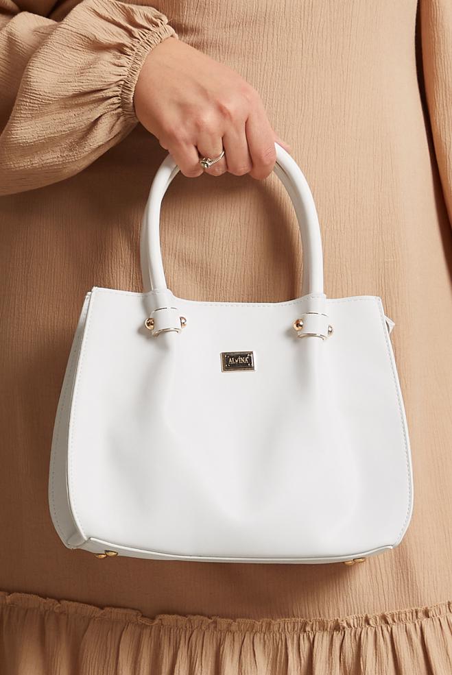 Tesettür giyim BEYAZ ALVİNA ÇANTA 3100 - ALVİNA