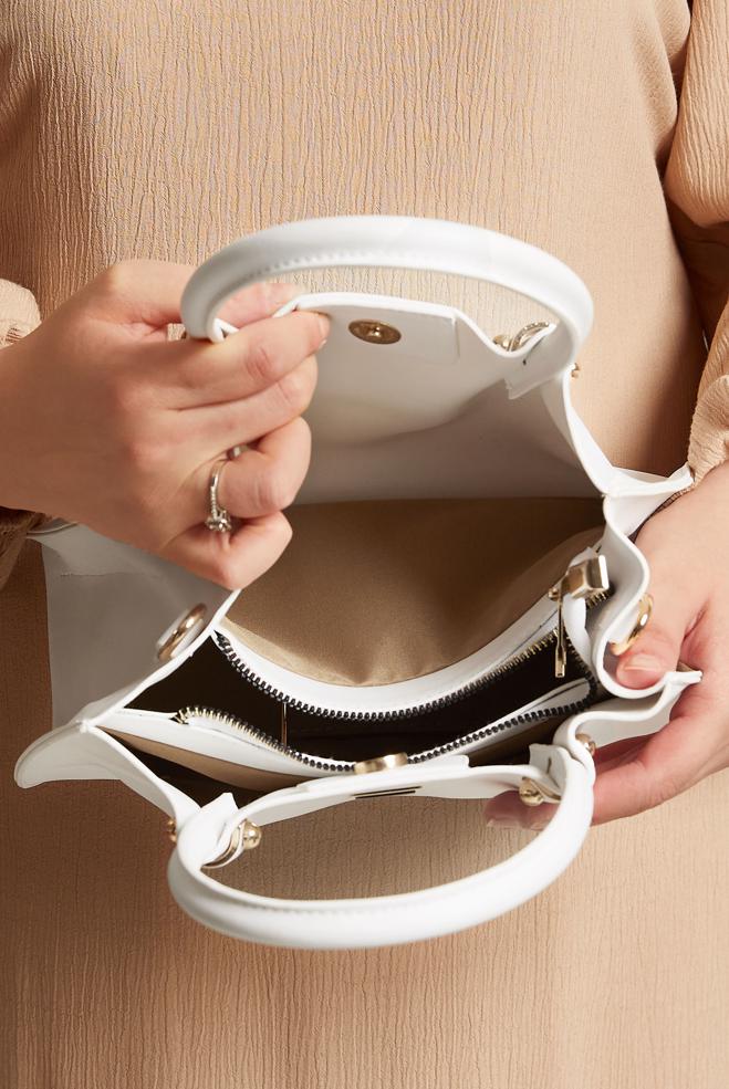 Tesettür giyim BEYAZ ALVİNA ÇANTA 3100 - ALVİNA