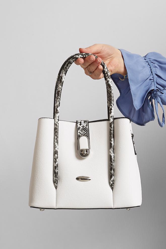 Tesettür giyim BEYAZ ALVİNA ÇANTA 3130 - ALVİNA