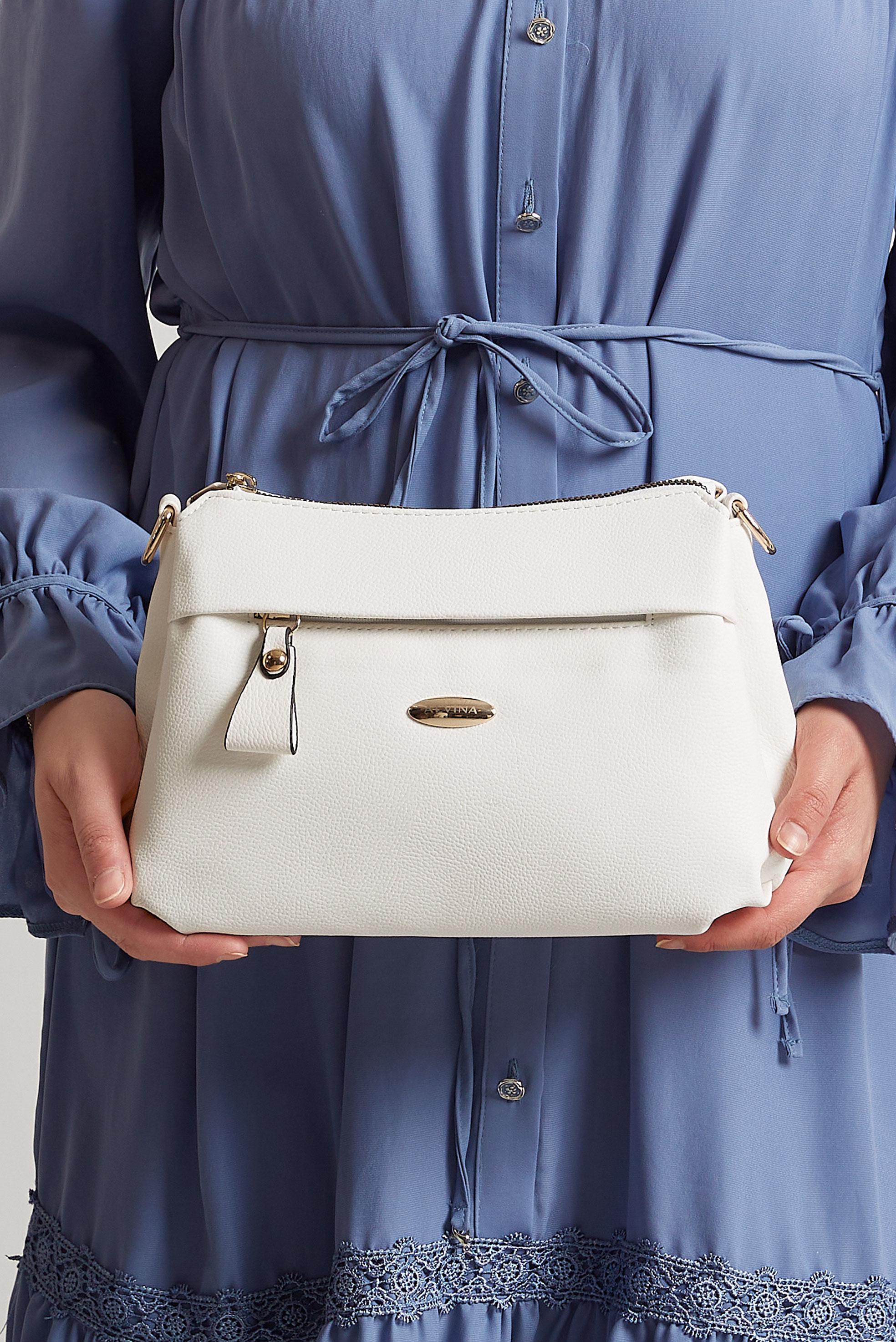 Tesettür giyim BEYAZ ALVİNA ÇANTA 3170