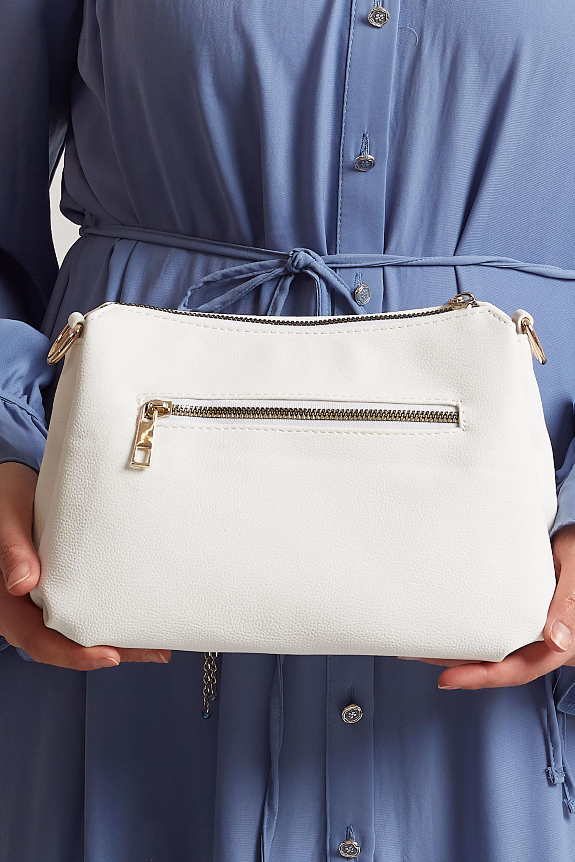 Tesettür giyim BEYAZ ALVİNA ÇANTA 3170