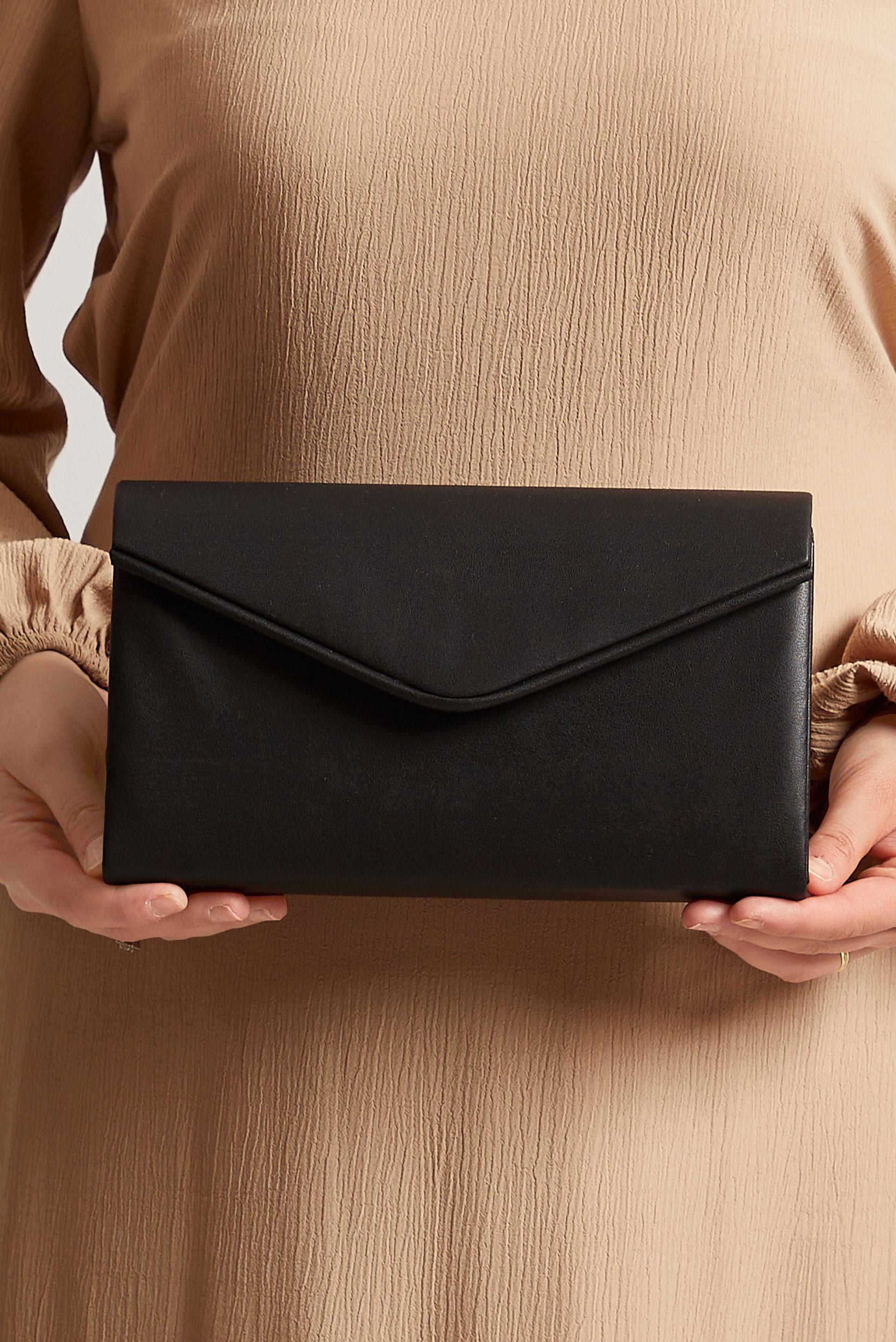 Tesettür giyim SİYAH ALVİNA ABİYE ÇANTA 408