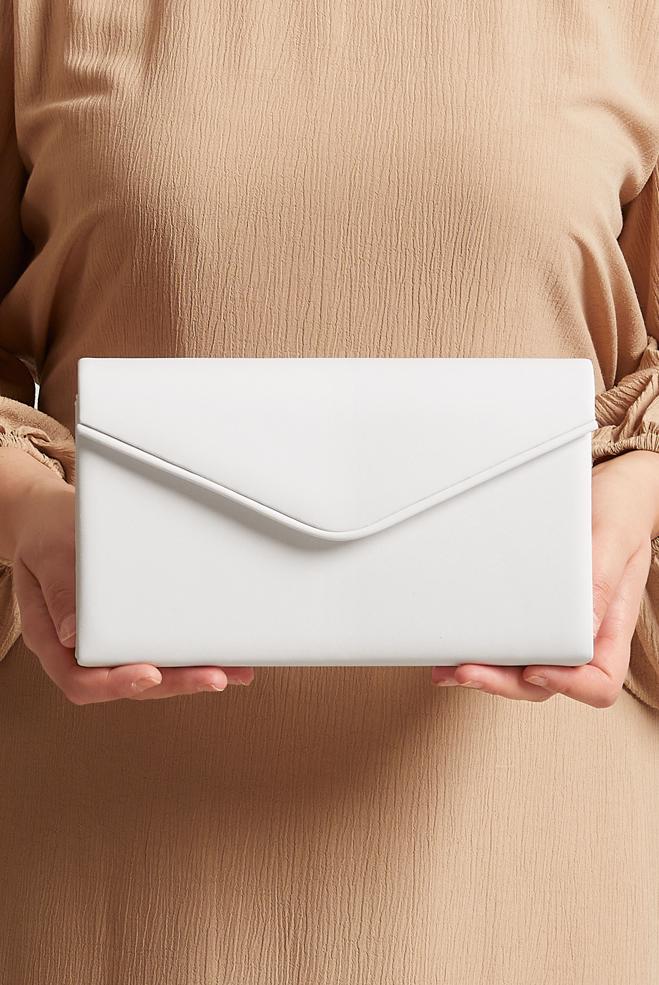 Tesettür giyim BEYAZ ALVİNA ABİYE ÇANTA 408 - ALVİNA