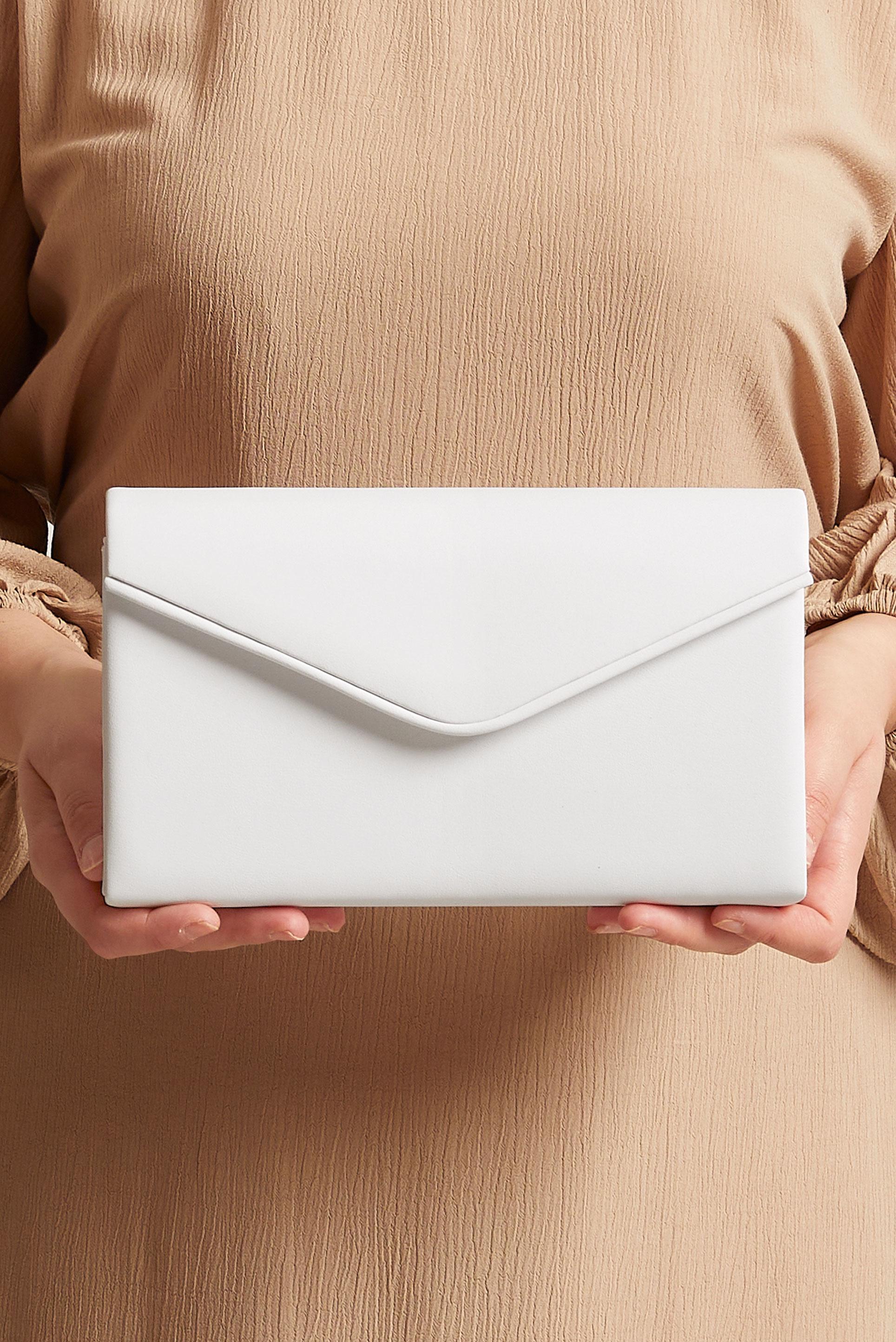 Tesettür giyim BEYAZ ALVİNA ABİYE ÇANTA 408