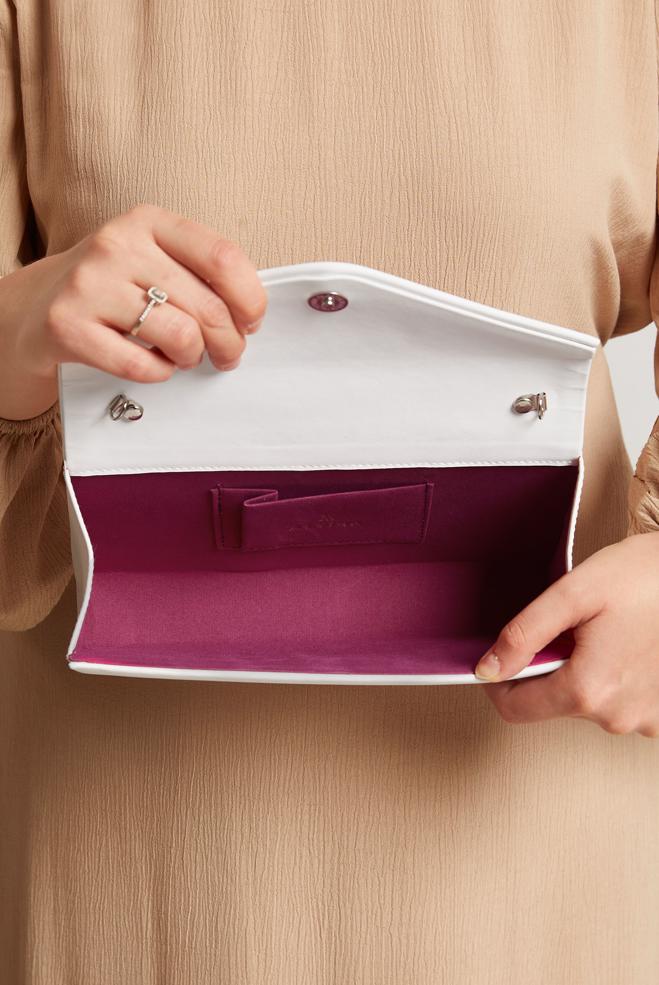 Tesettür giyim BEYAZ ALVİNA ABİYE ÇANTA 408 - ALVİNA