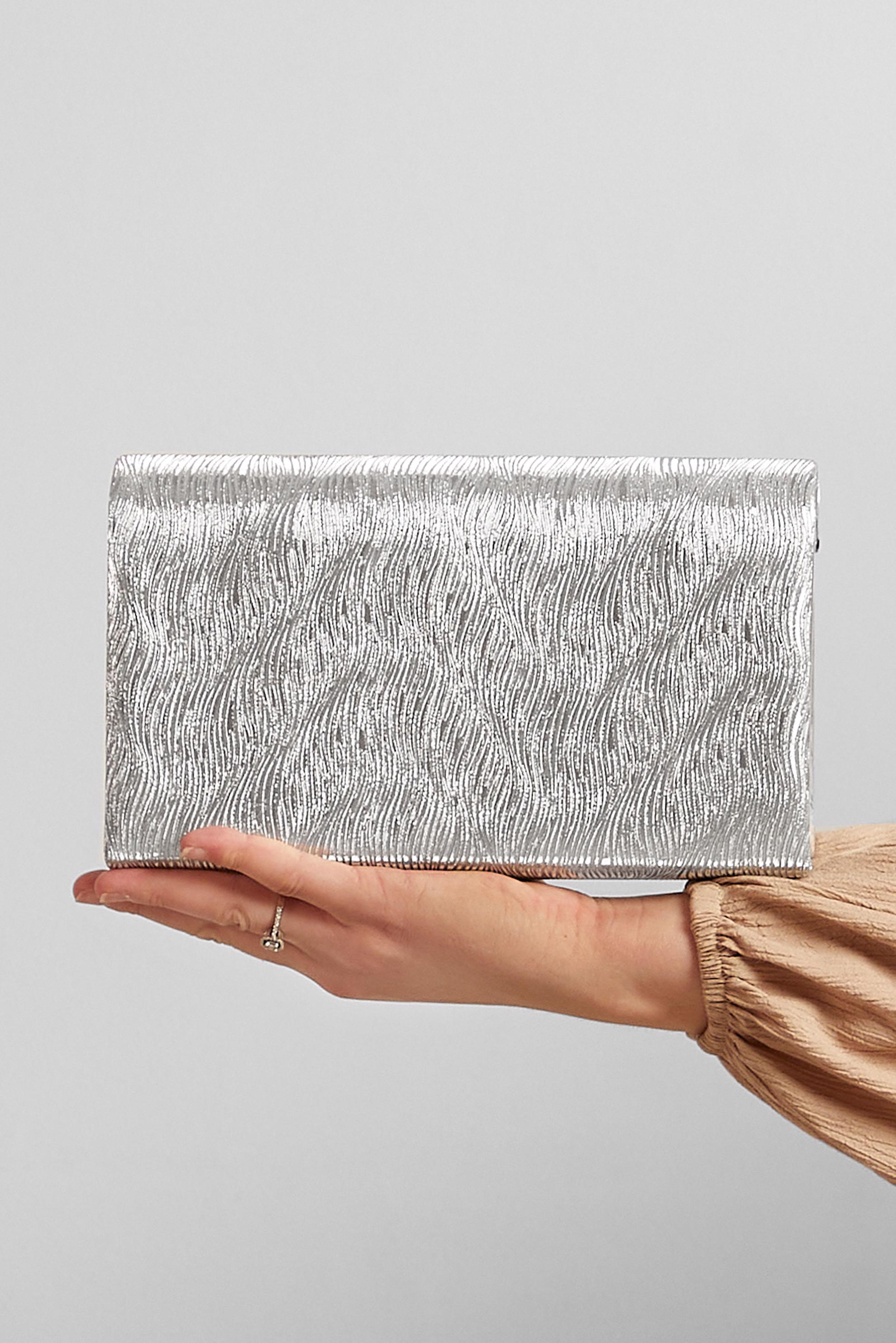 Tesettür giyim GÜMÜŞ ALVİNA ABİYE ÇANTA 411