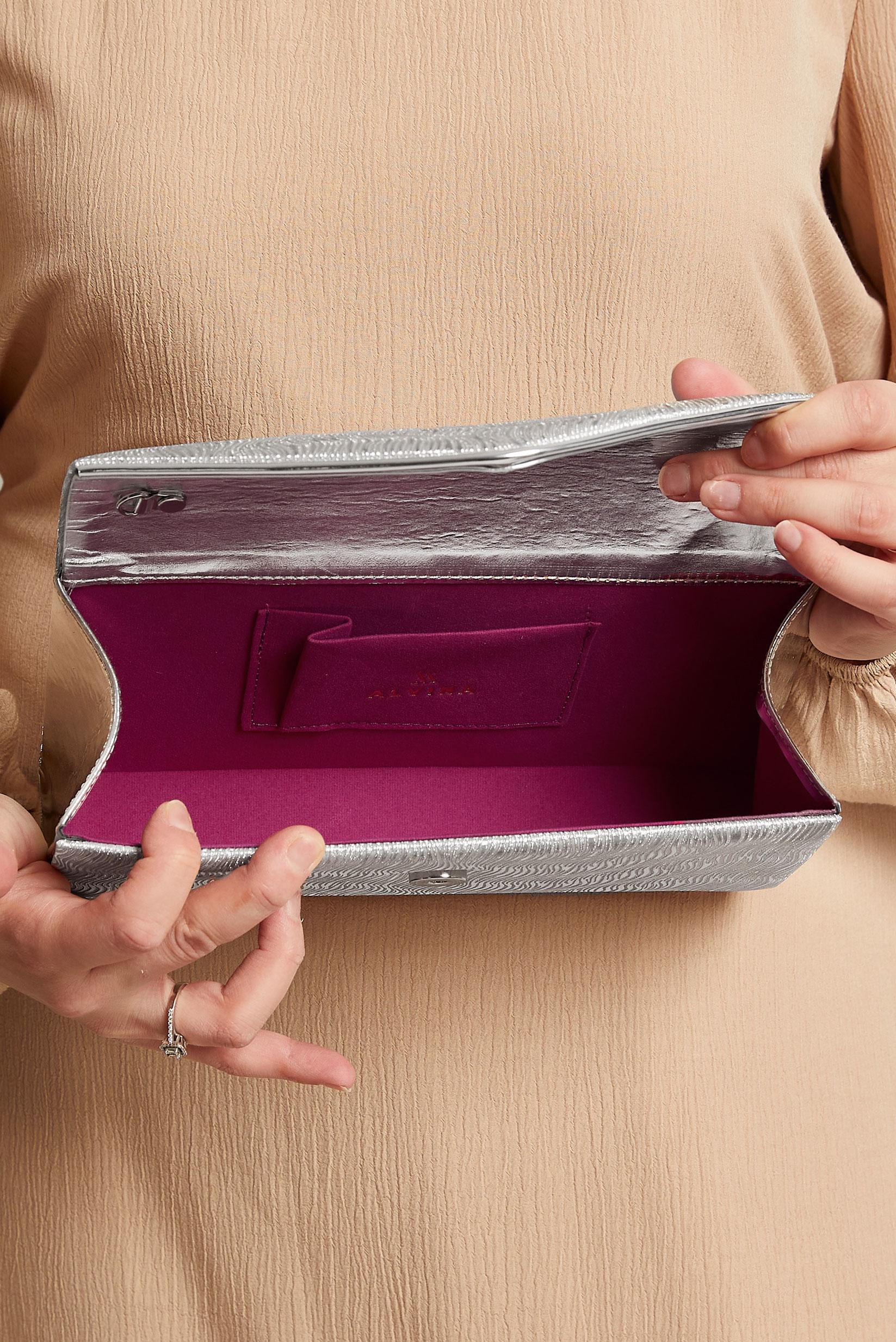 Tesettür giyim GÜMÜŞ ALVİNA ABİYE ÇANTA 411