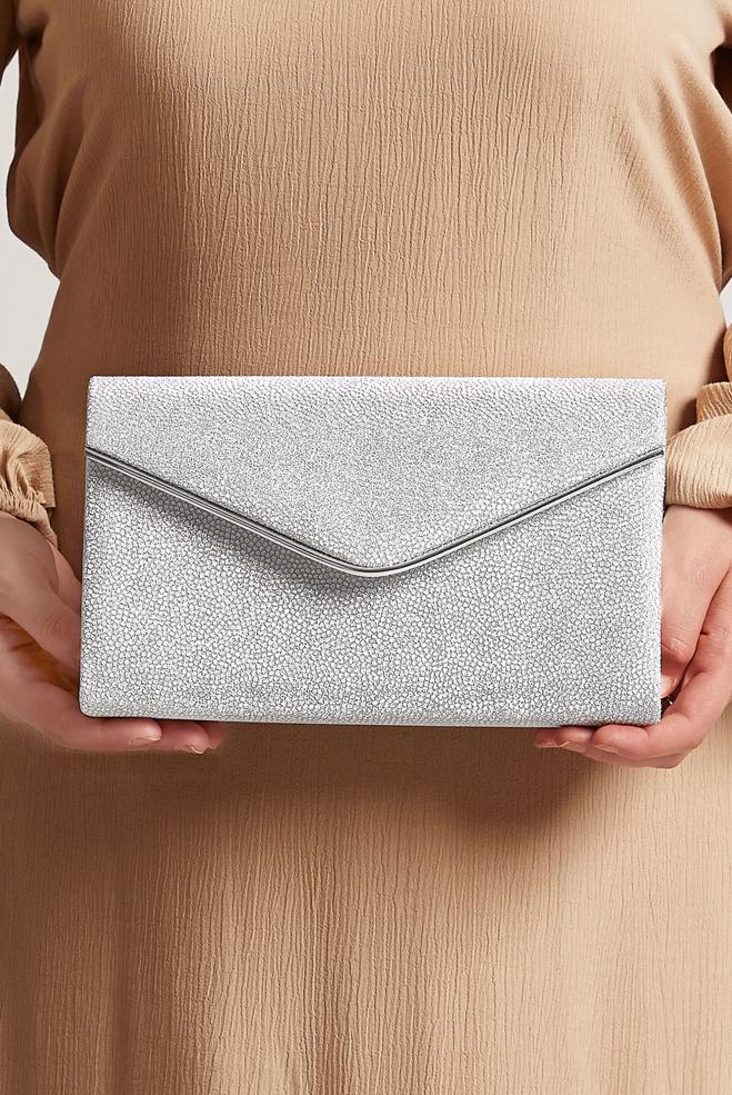 Tesettür giyim GÜMÜŞ ALVİNA ABİYE ÇANTA 412 - ALVİNA