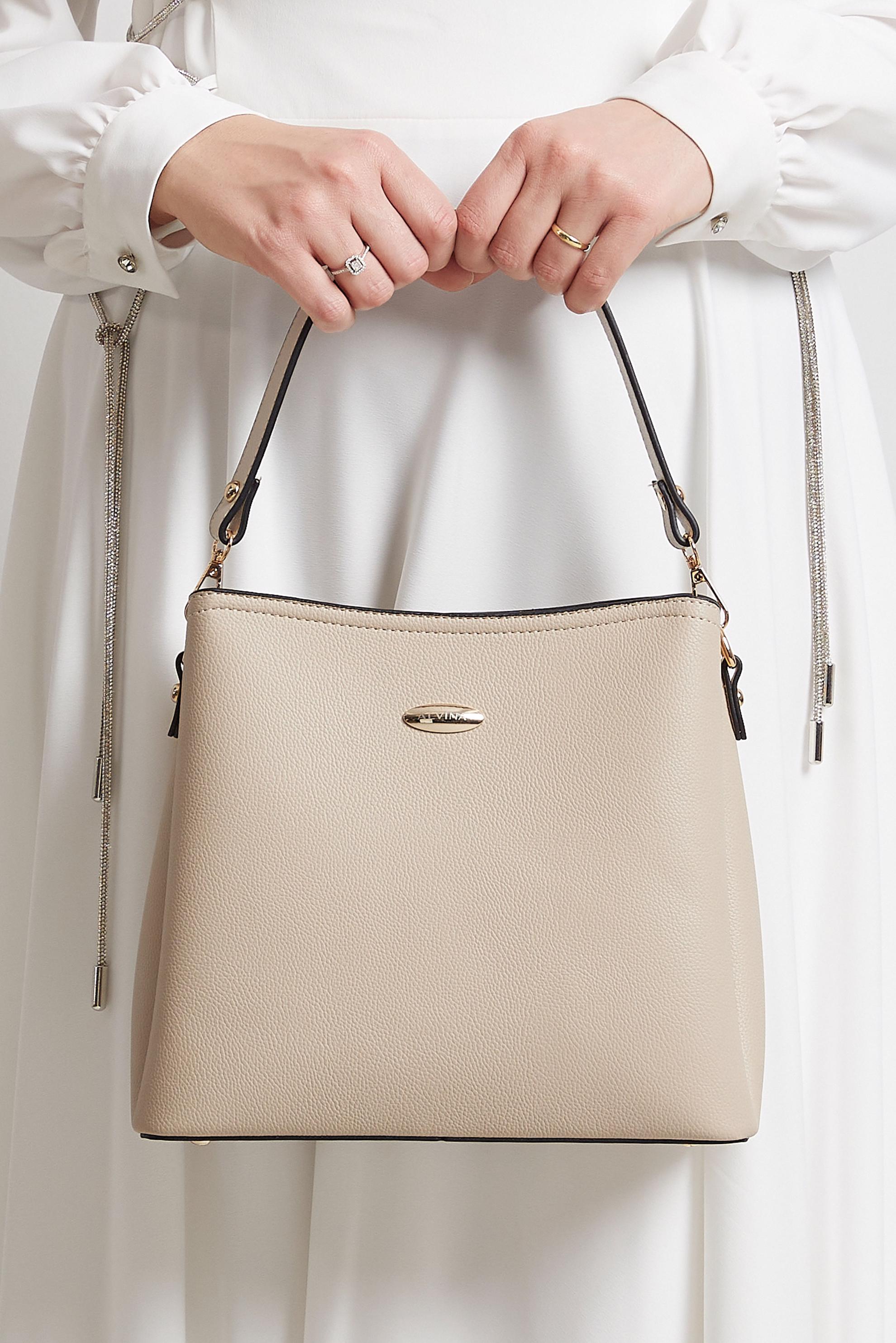 Tesettür giyim BEJ ALVİNA ÇANTA 9020