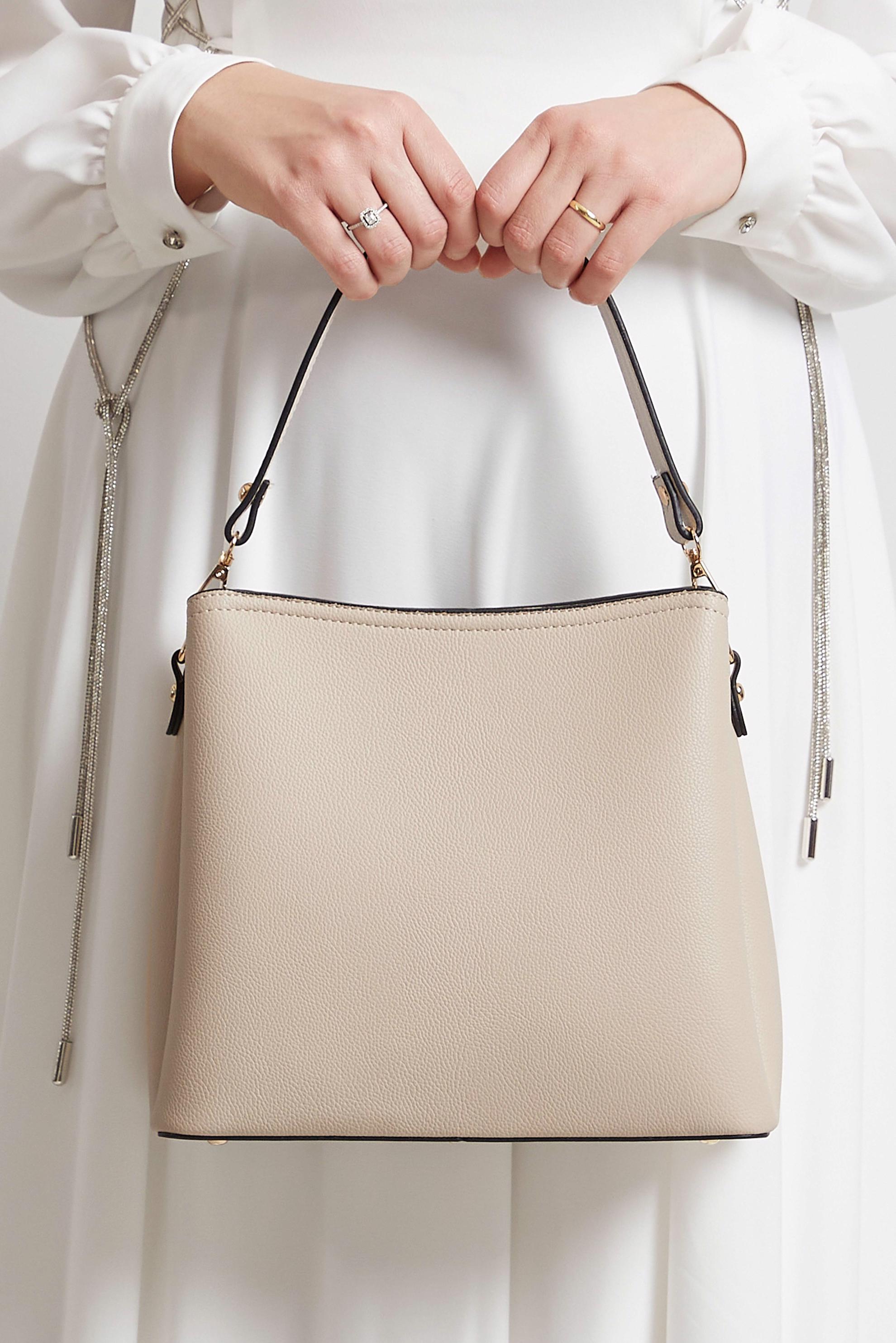 Tesettür giyim BEJ ALVİNA ÇANTA 9020