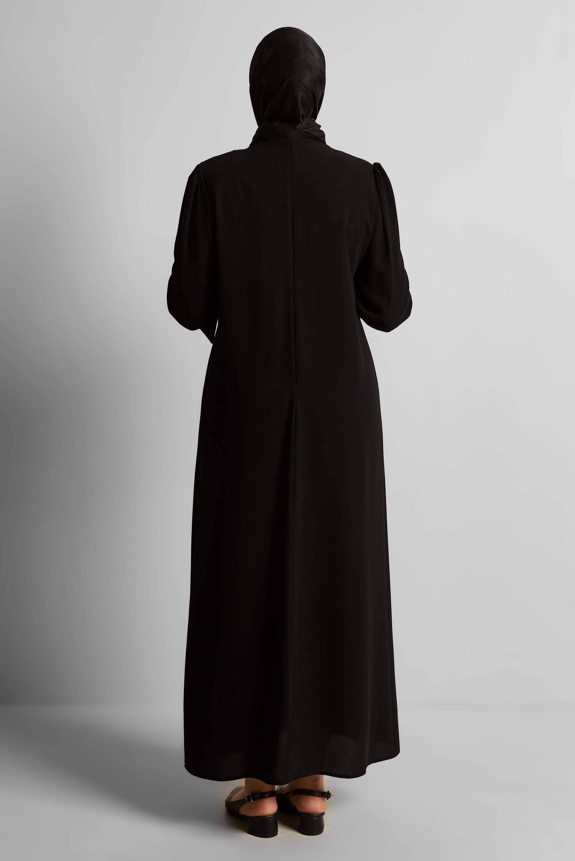 Vêtements hijab NOIR ROBE BRODÉE DE PERLES 20700