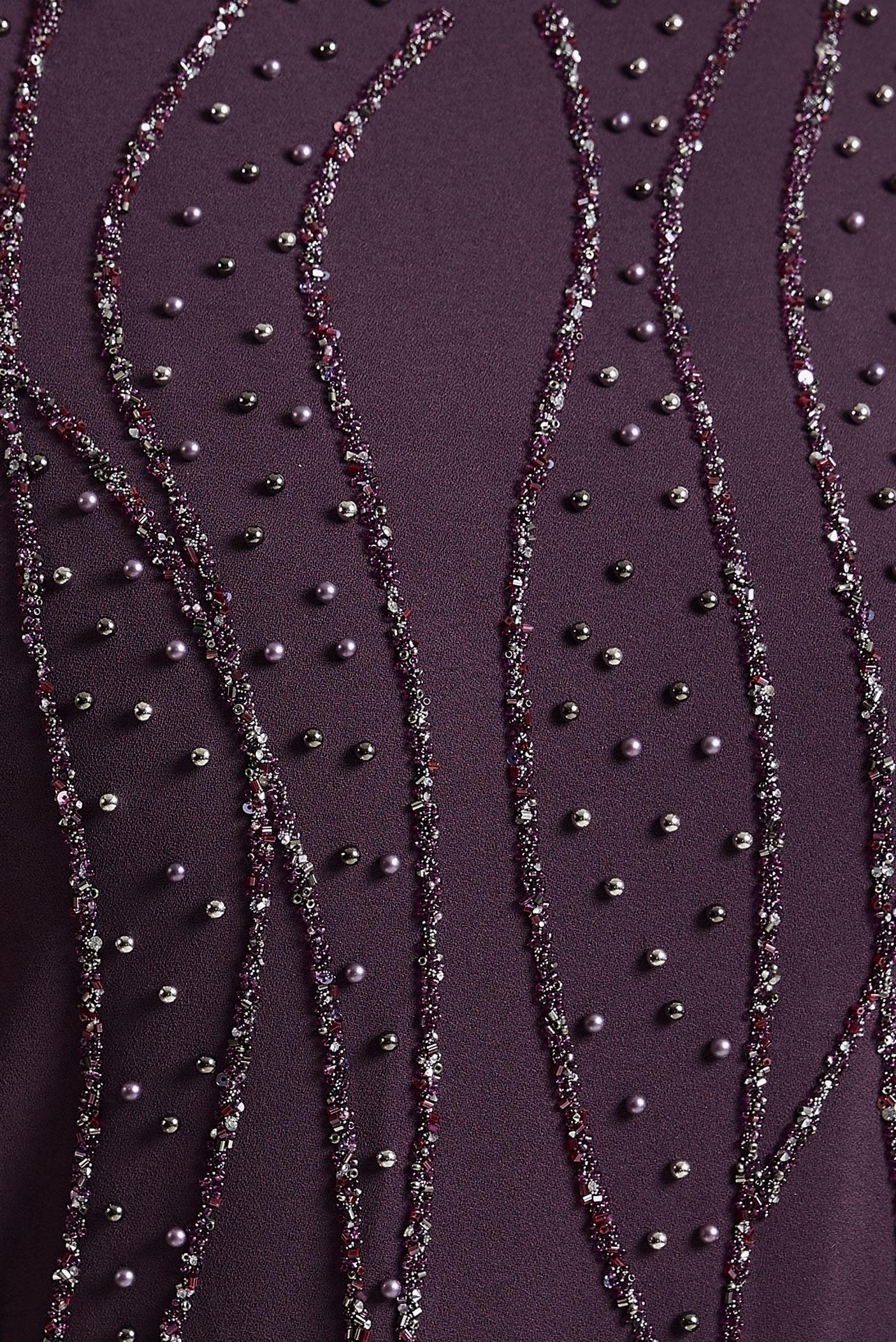 Tesettür giyim MOR TAŞ BASKILI BÜYÜK BEDEN ELBİSE 20702