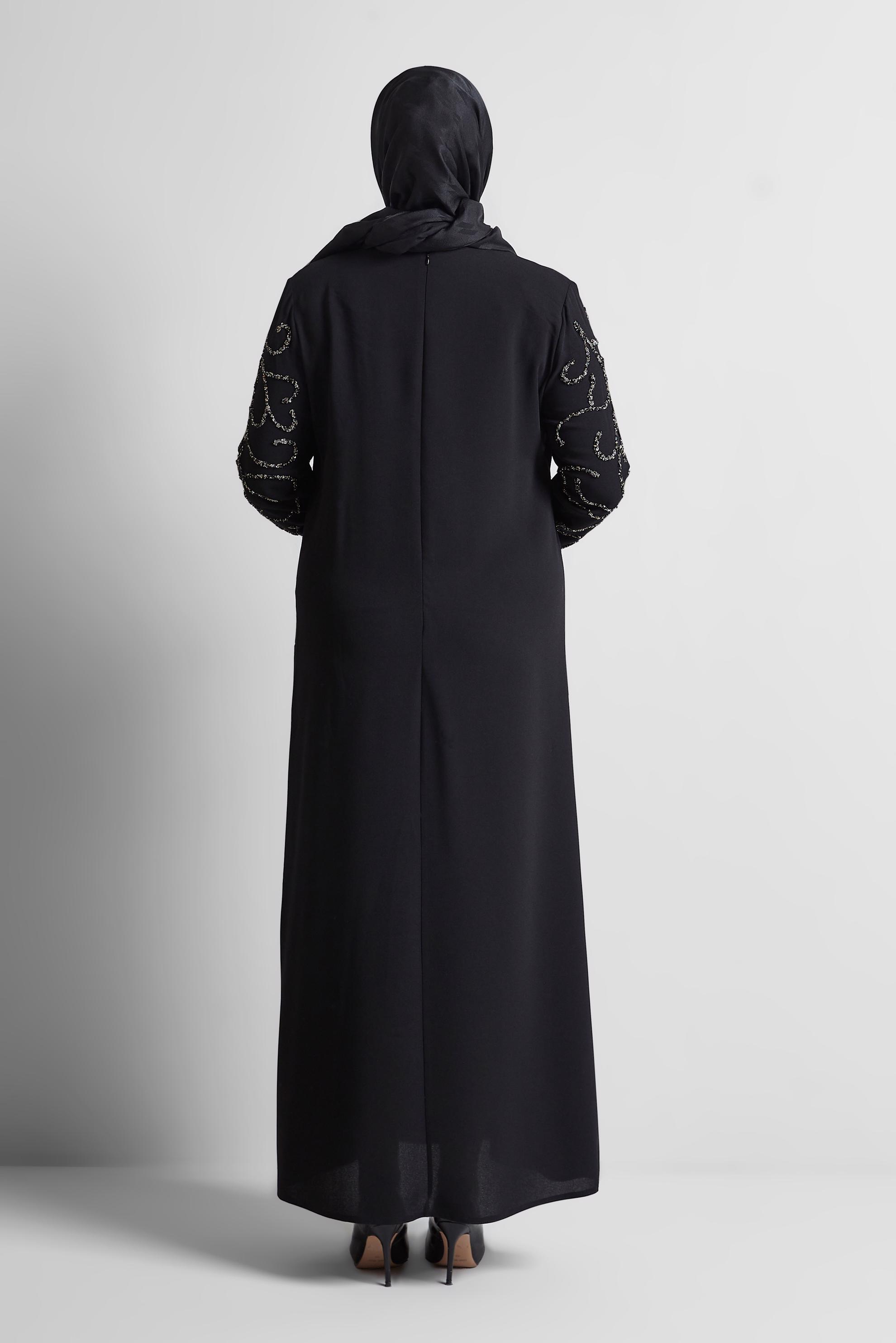 Tesettür giyim SİYAH TAŞLI BÜYÜK BEDEN ELBİSE 20703