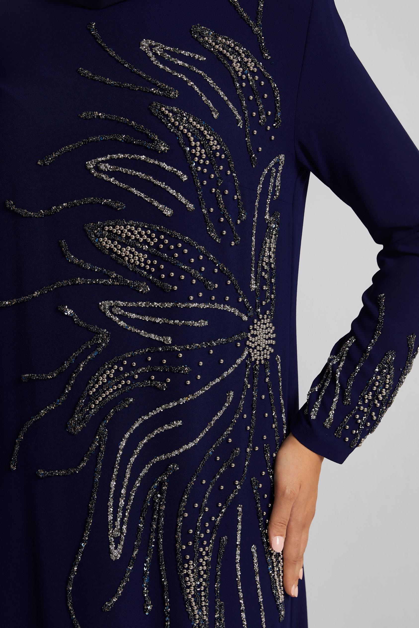 Hijab clothing NAVY BLUE EMBROIDERED DRESS 20704