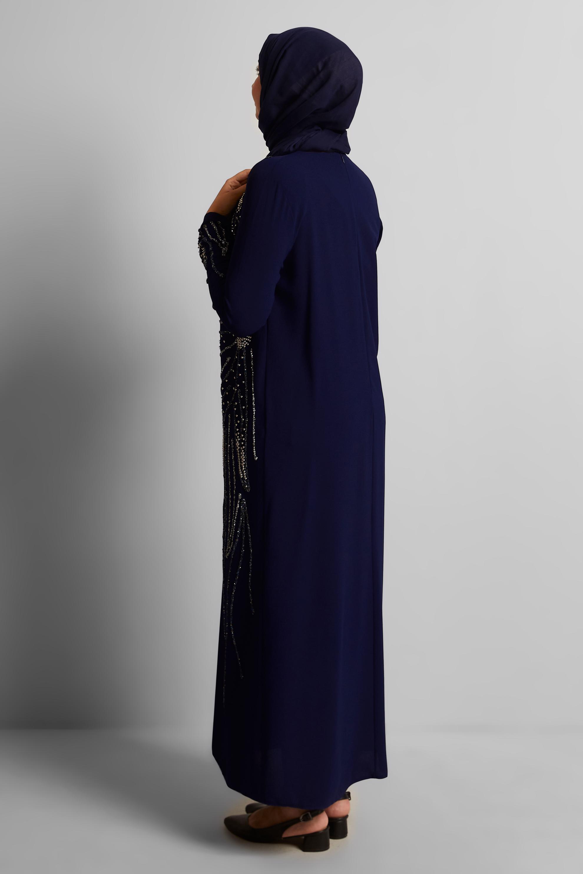 Hijab clothing NAVY BLUE EMBROIDERED DRESS 20704