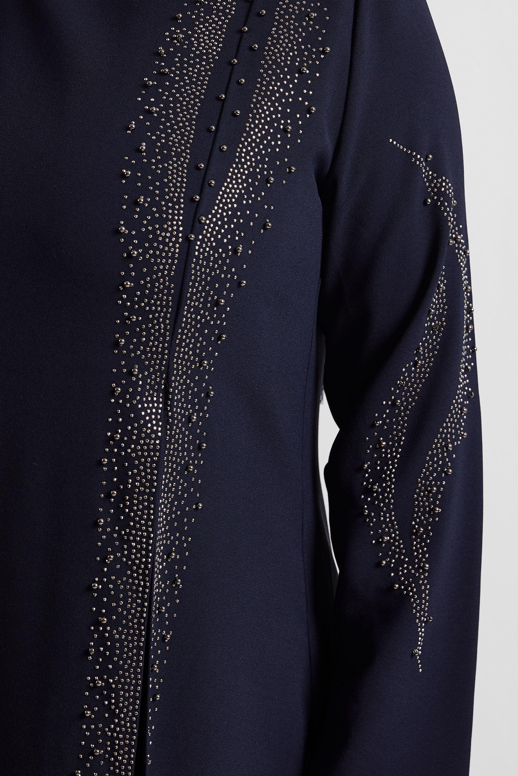 Tesettür giyim LACİVERT TAŞ DETAYLI BÜYÜK BEDEN ELBİSE 20718