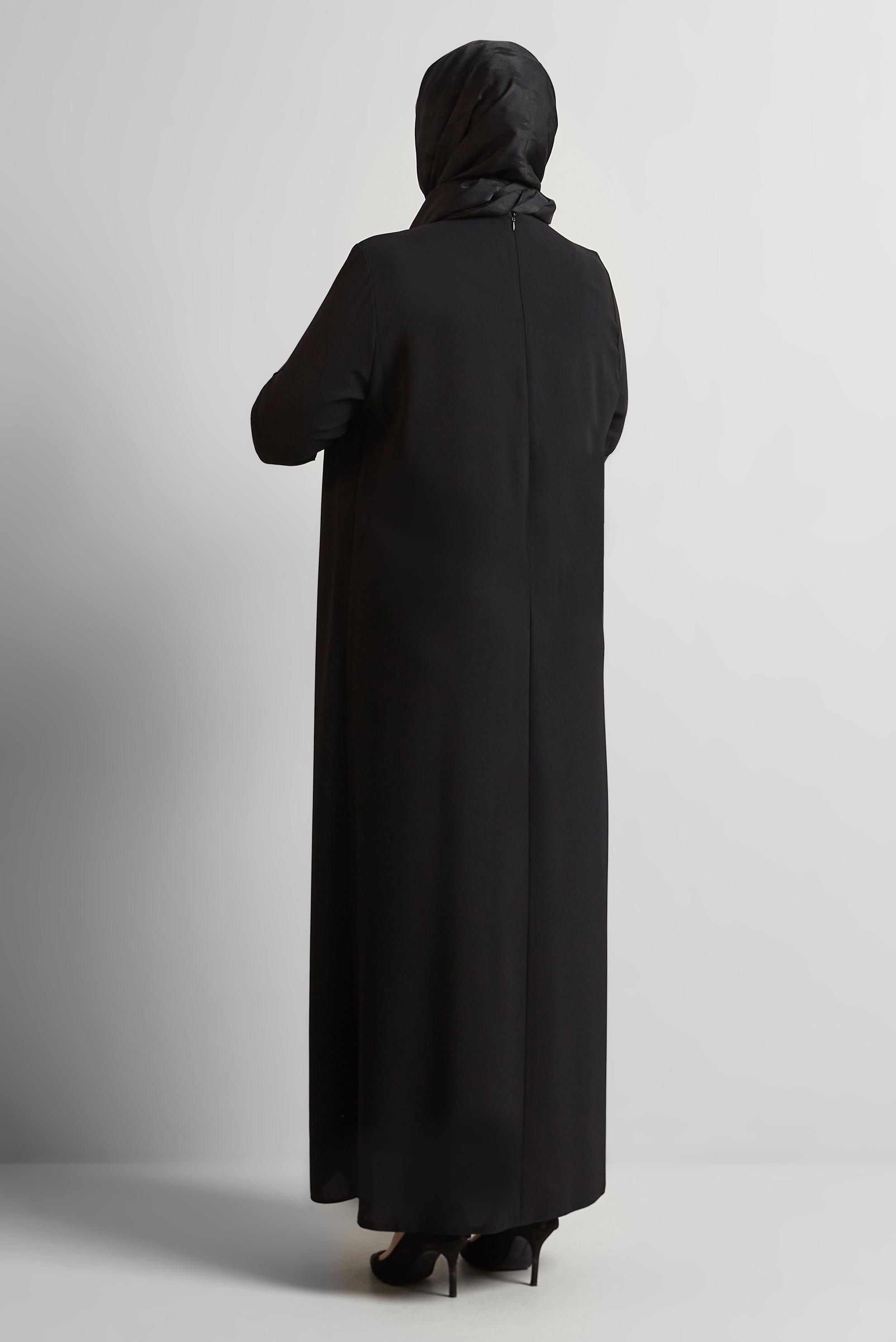 Vêtements hijab NOIR ROBE AVEC DÉTAIL DE BIJOUX 20720