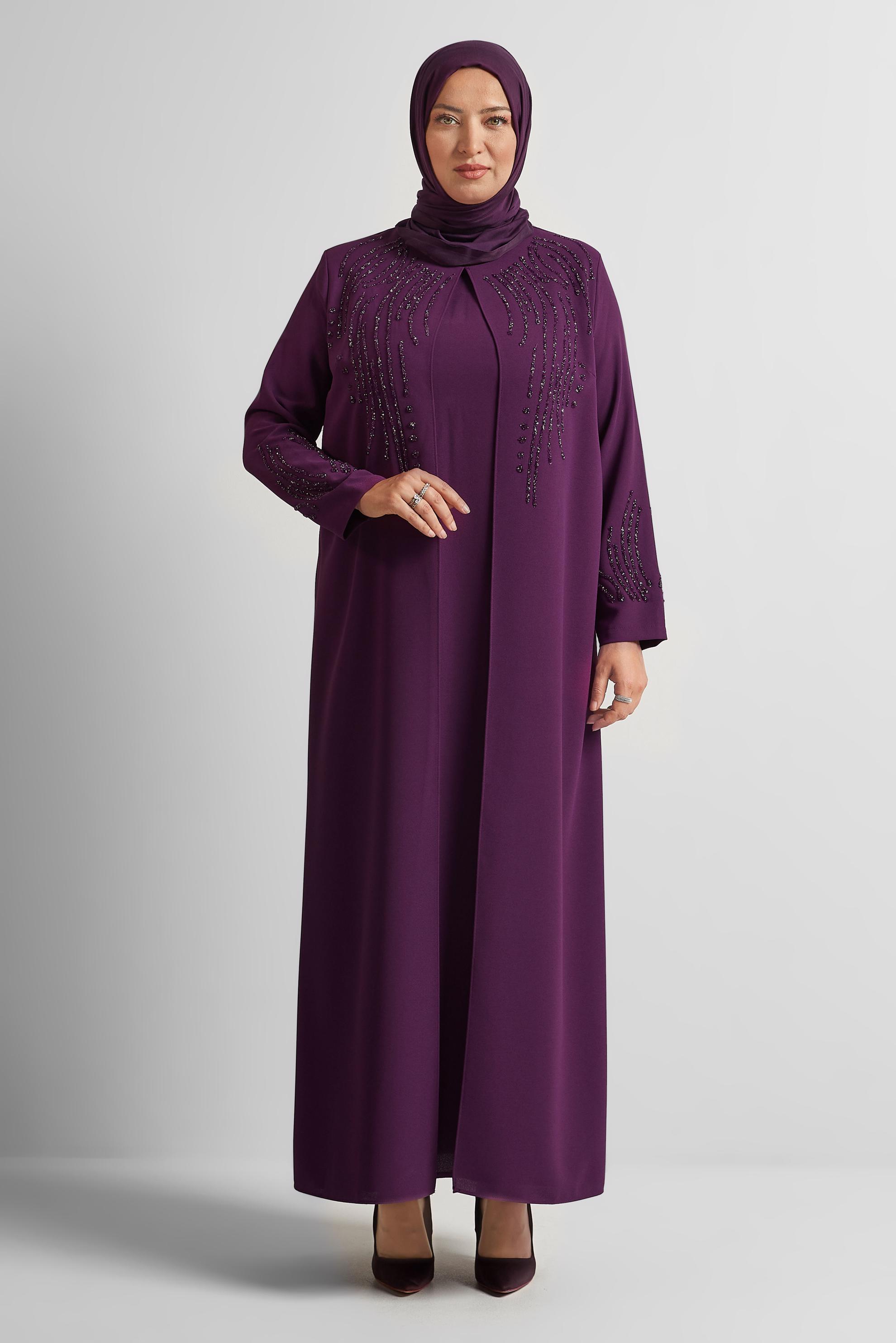 Vêtements hijab PRUNE ROBE AVEC DÉTAIL DE BIJOUX 20720