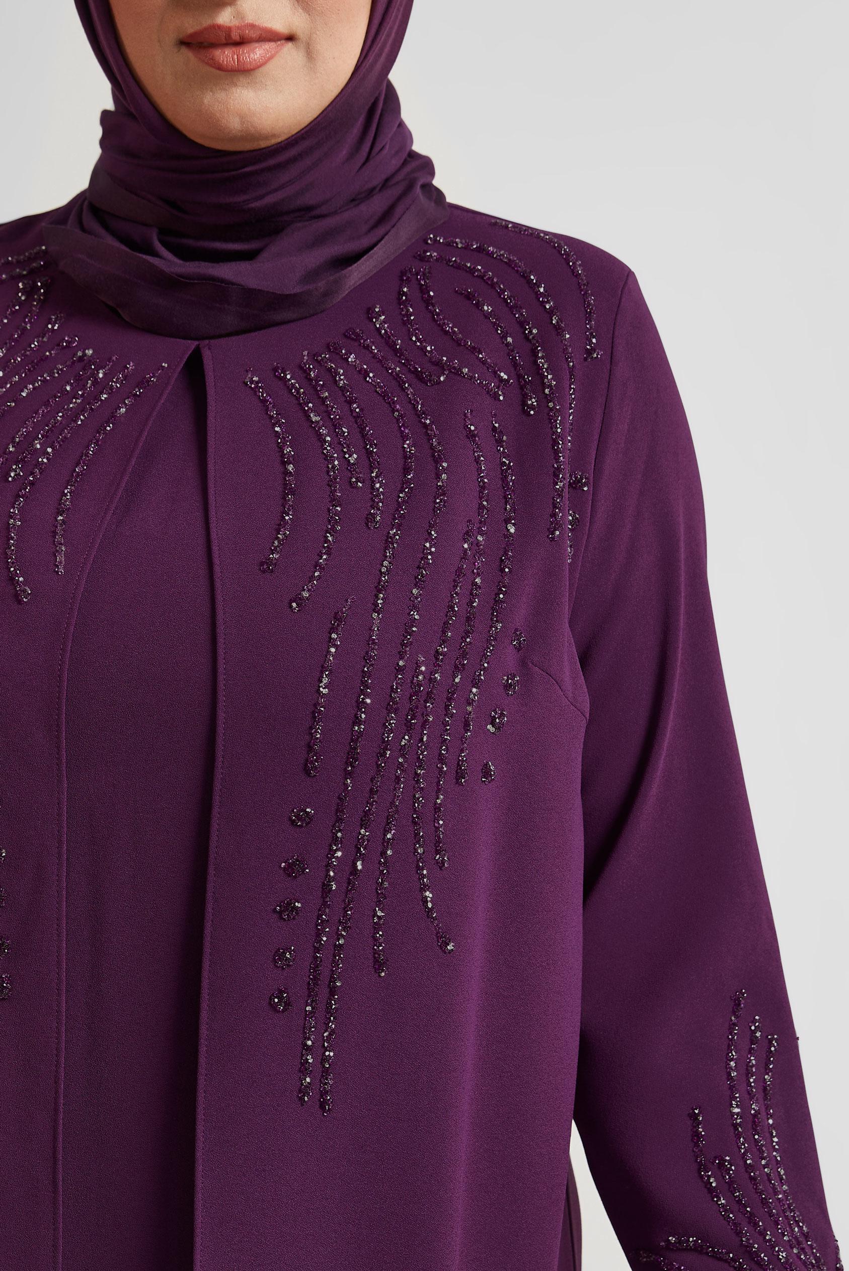 Vêtements hijab PRUNE ROBE AVEC DÉTAIL DE BIJOUX 20720