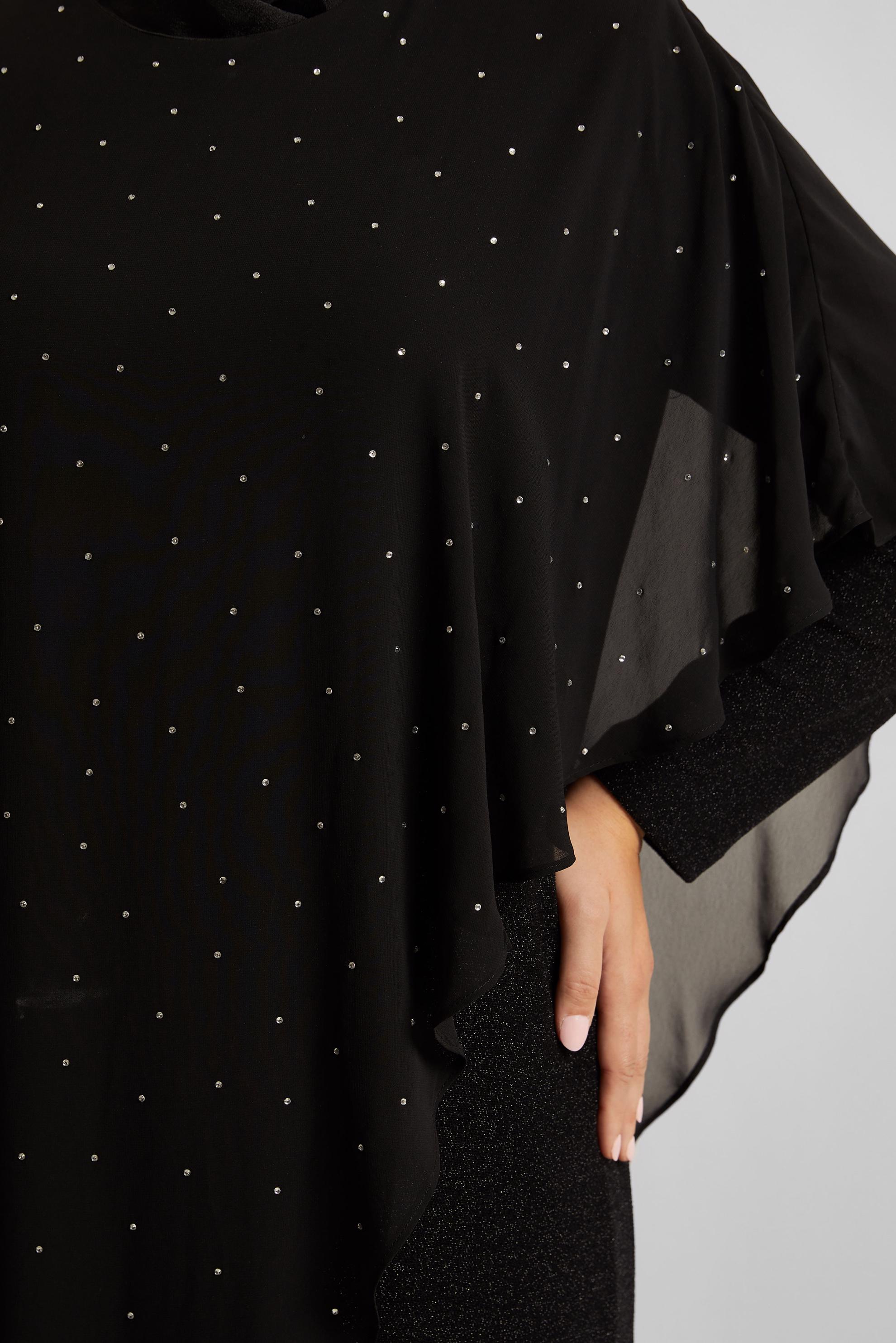 Hijab clothing BLACK CHIFFON DRESS WITH GEM 20789