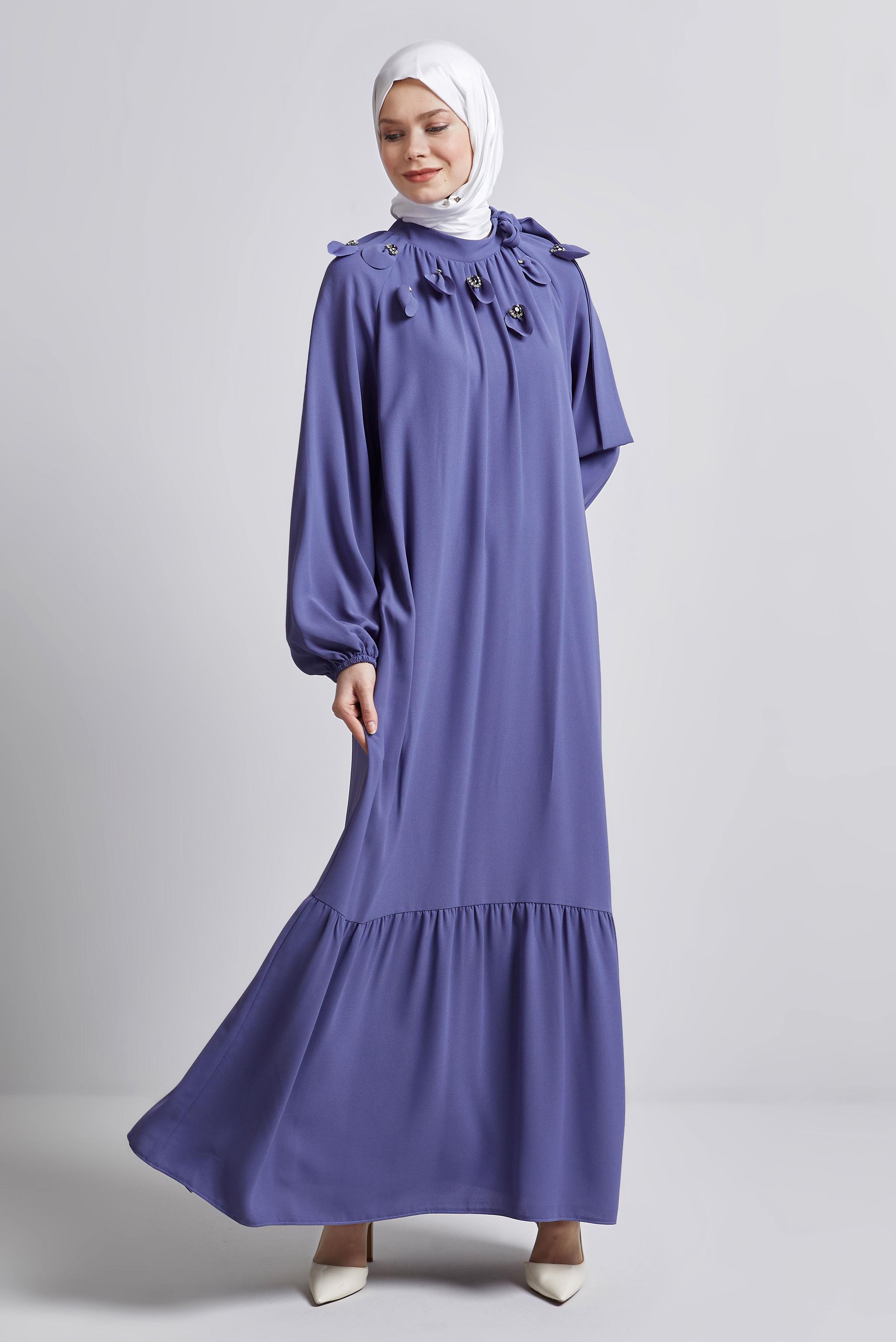 Tesettür giyim MÜRDÜM SALAŞ ELBİSE 44675