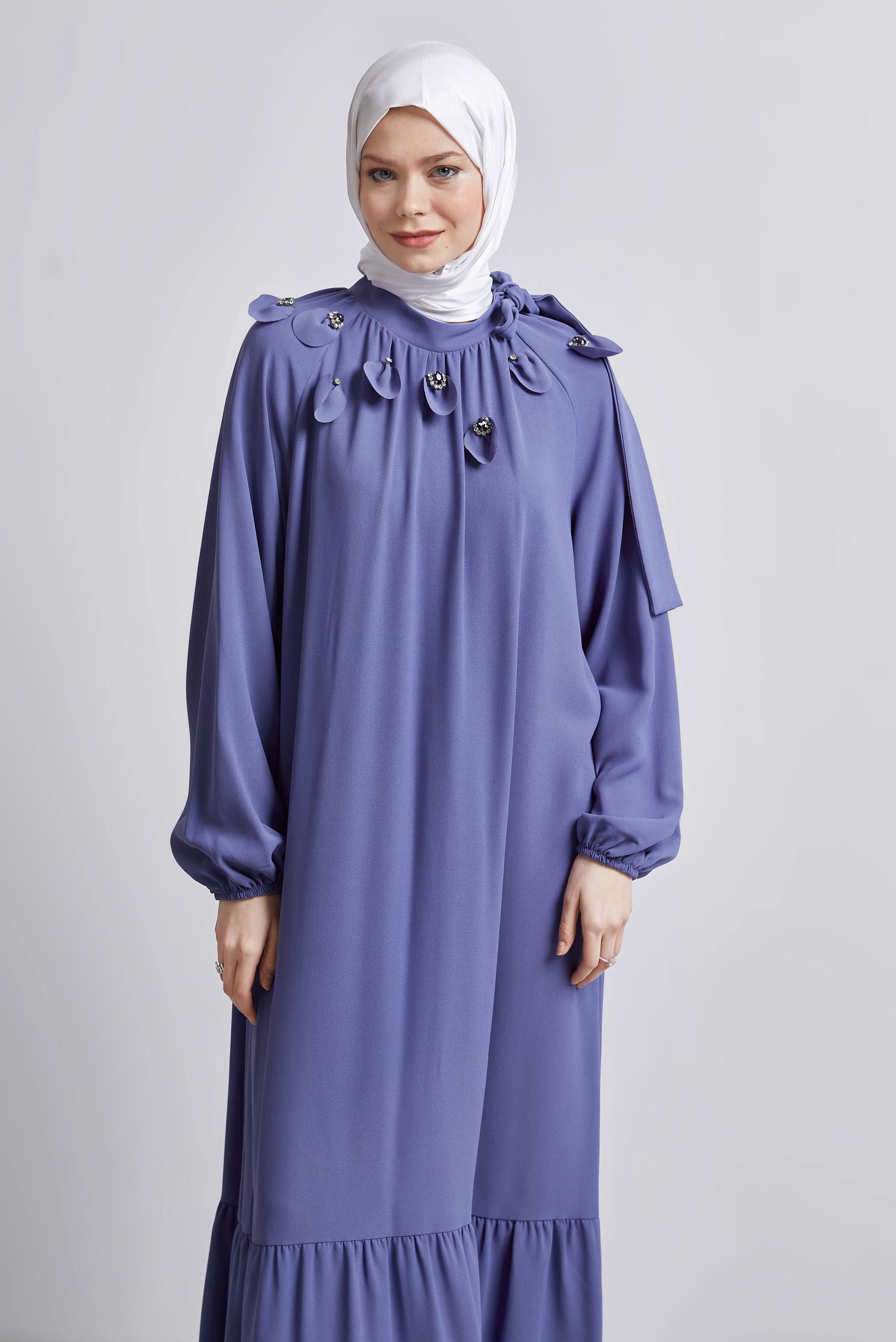 Tesettür giyim MÜRDÜM SALAŞ ELBİSE 44675