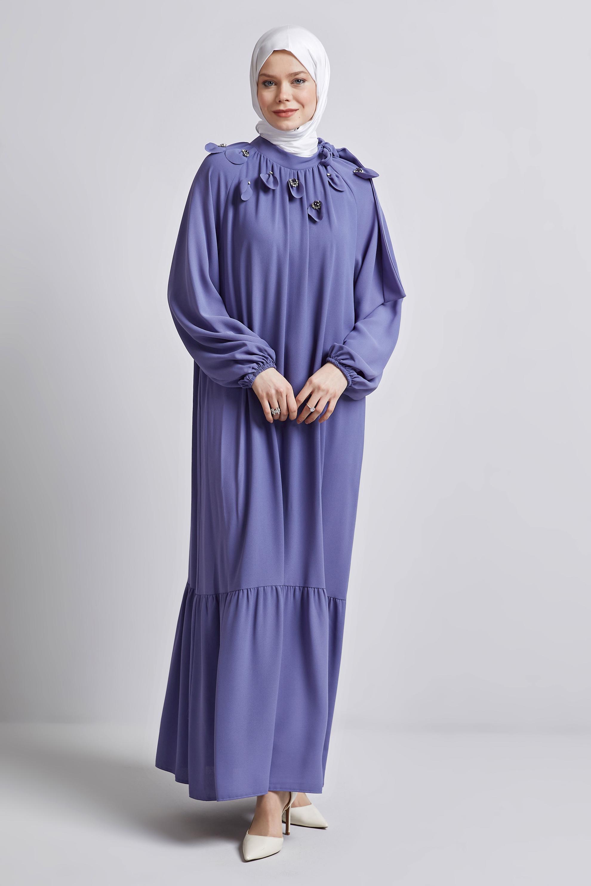 Tesettür giyim MÜRDÜM SALAŞ ELBİSE 44675