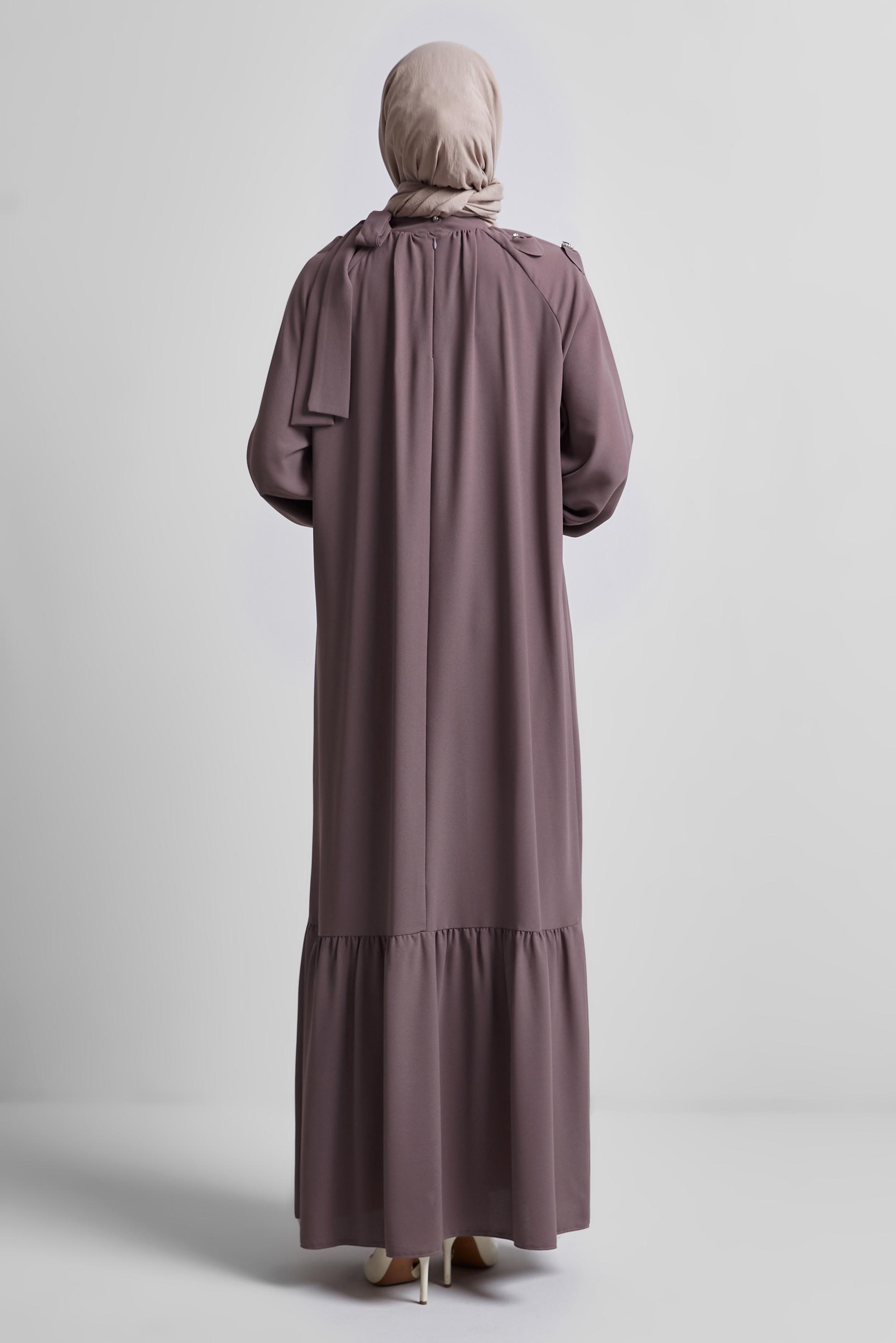 Tesettür giyim PEMBE SALAŞ ELBİSE 44675