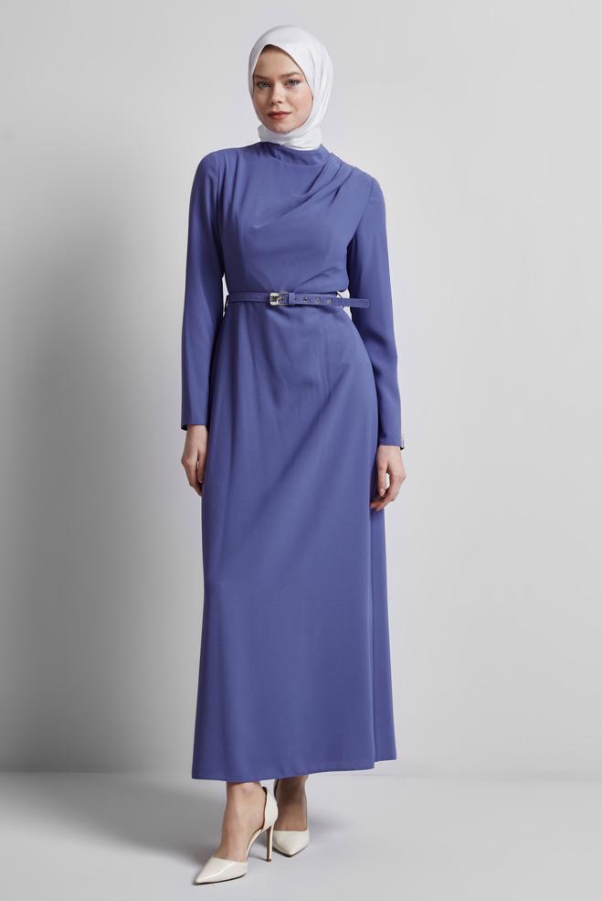 Hijab-Kleidung DAMSON KLEID MIT GÜRTEL 45333 - ALVİNA