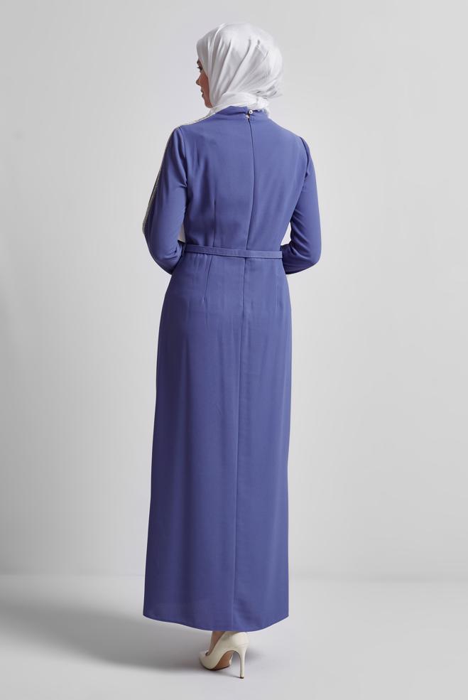 Hijab-Kleidung DAMSON KLEID MIT GÜRTEL 45333 - ALVİNA