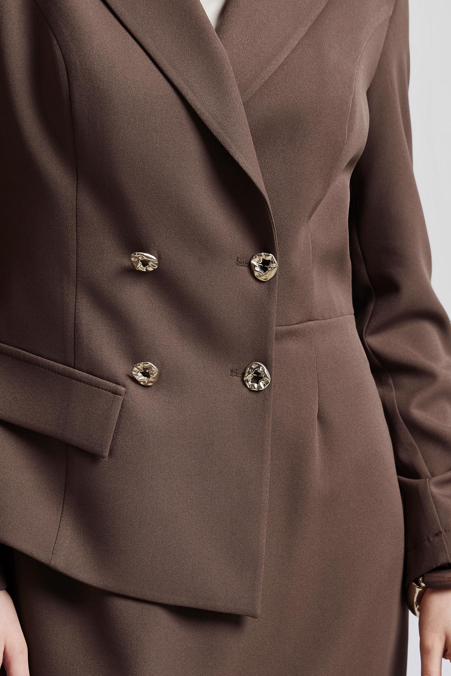 Tesettür giyim VİZON CEKET GÖRÜNÜMLÜ ELBİSE 45335