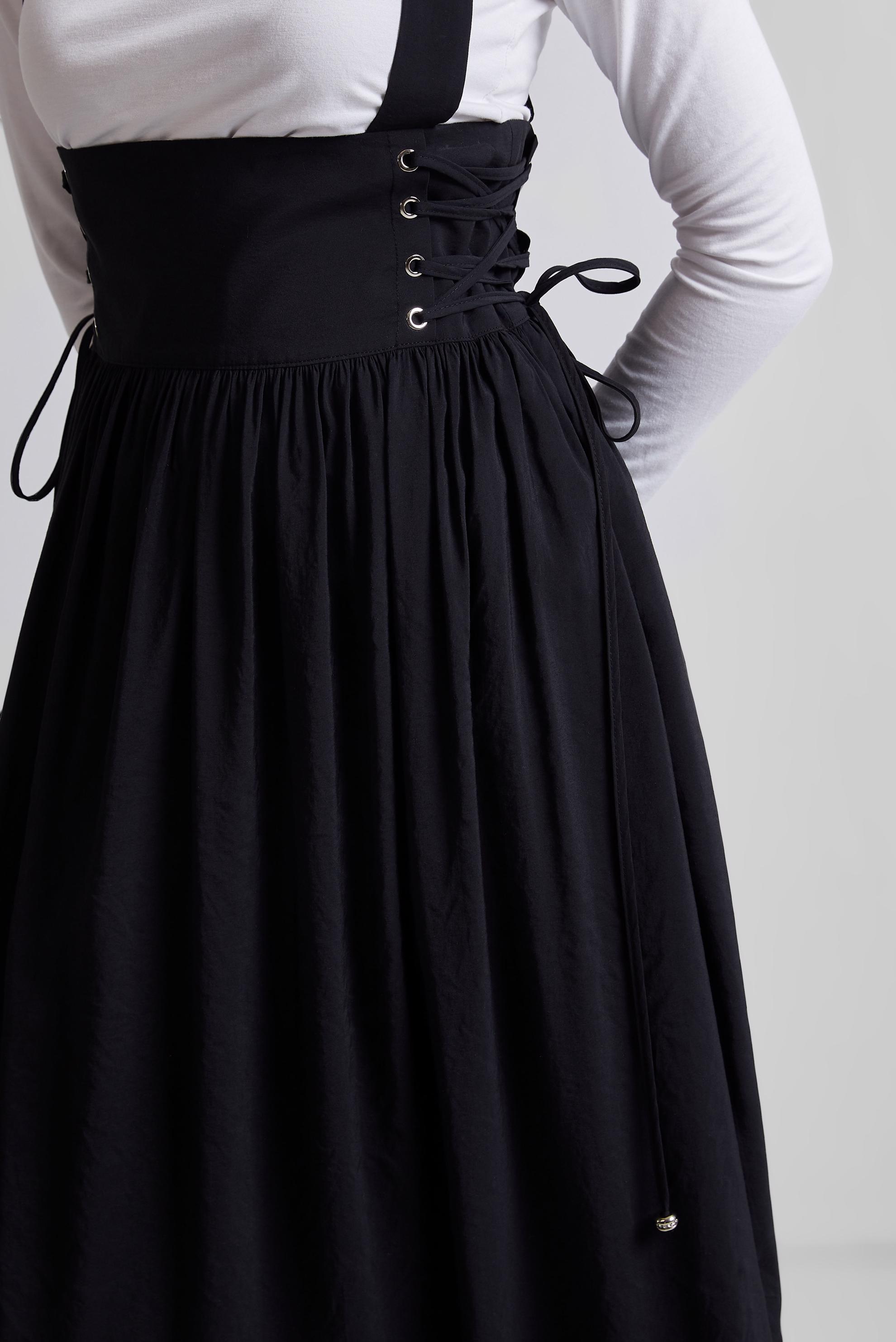 Hijab clothing BLACK PINAFORE DRESS WITH TIE DETAIL 45340