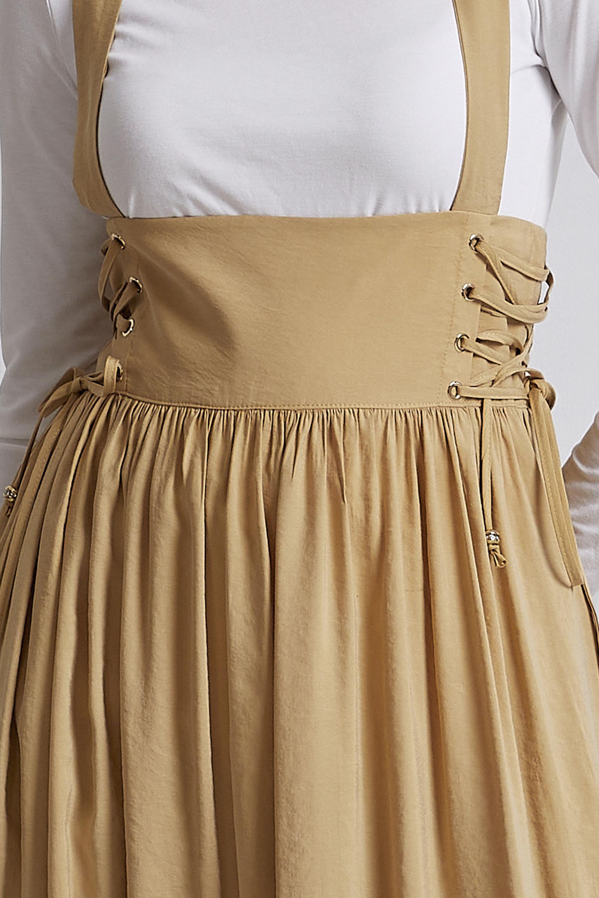 Hijab clothing BROWN PINAFORE DRESS WITH TIE DETAIL 45340