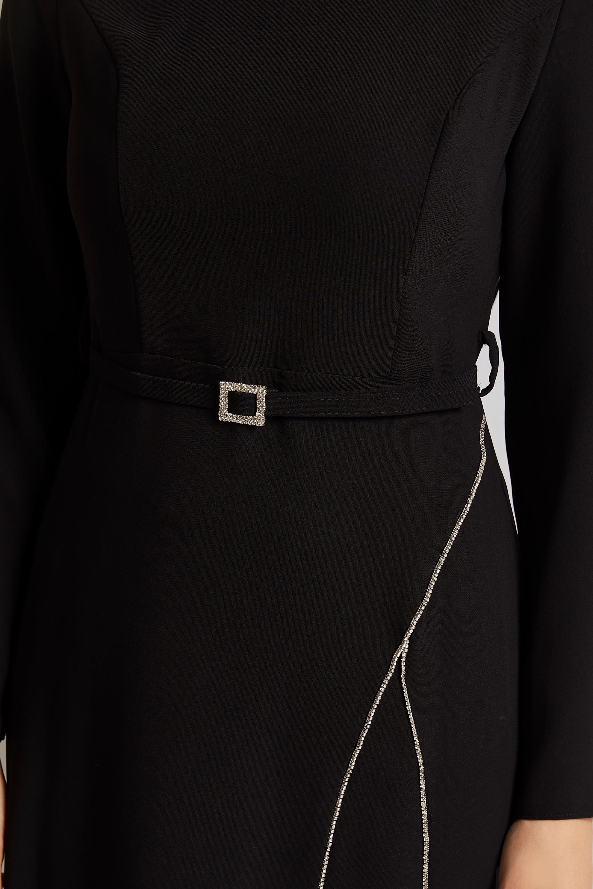 Vêtements hijab NOIR ROBE CEINTURÉE 45353