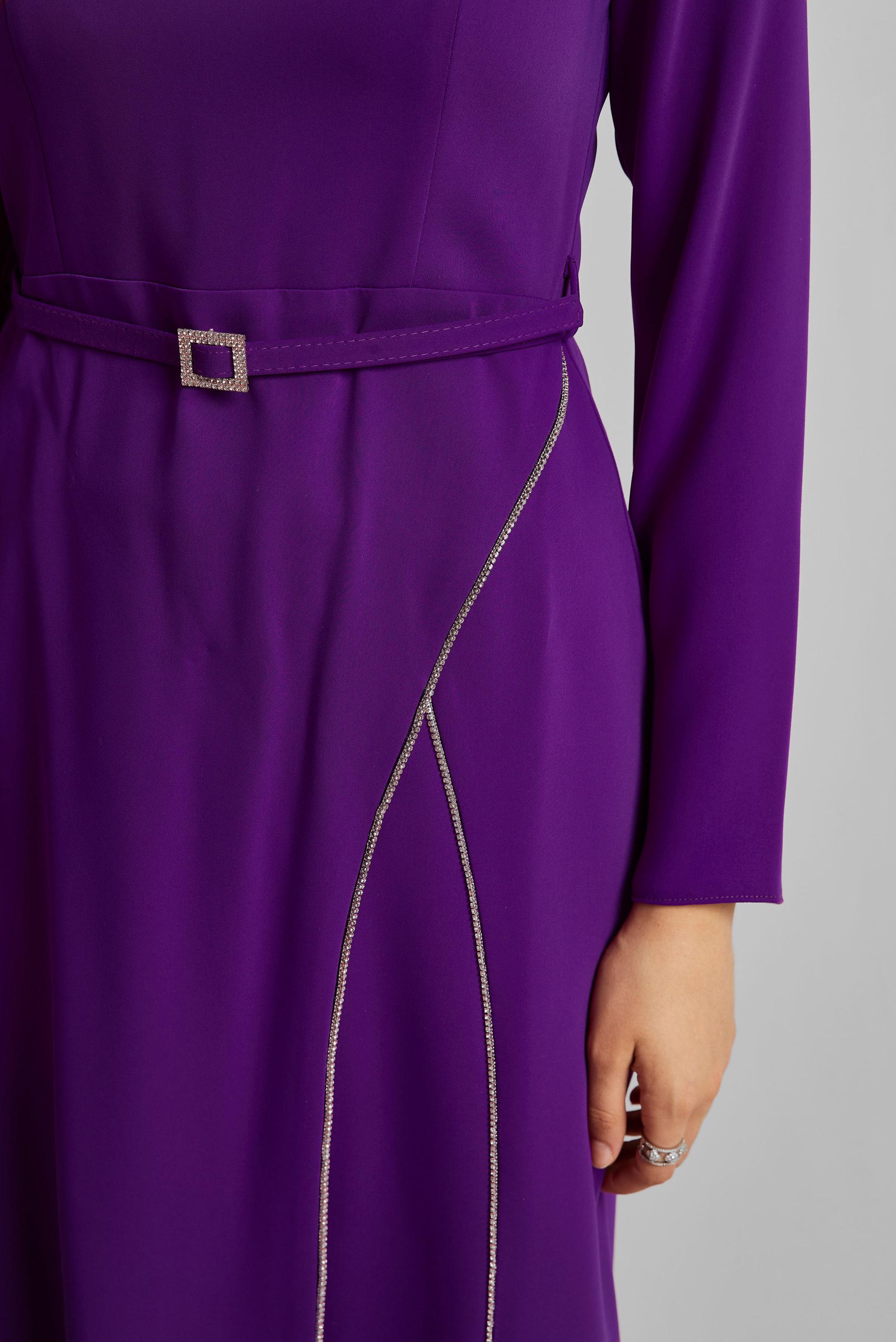 Vêtements hijab POURPRE ROBE CEINTURÉE 45353