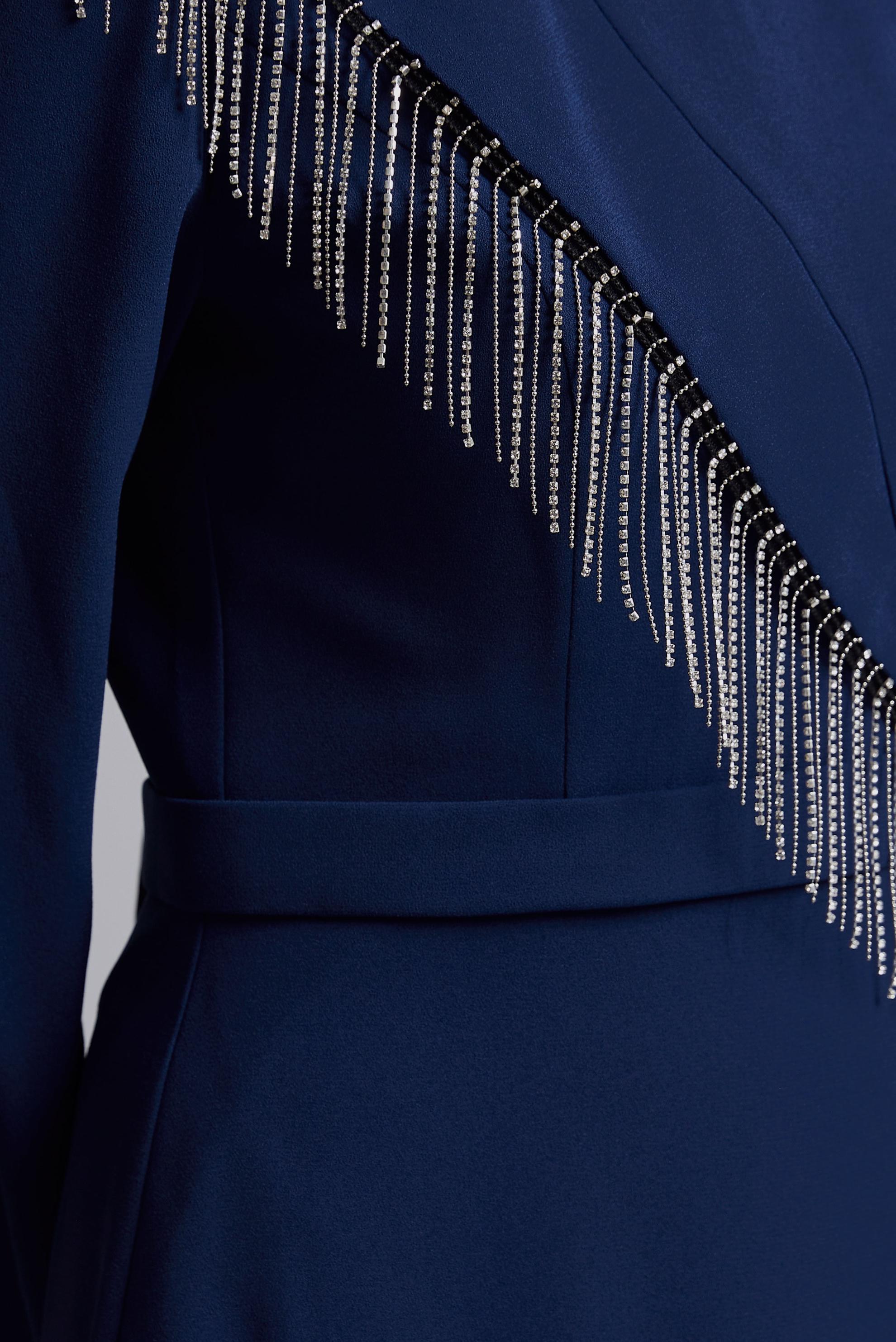 Tesettür giyim LACİVERT TAŞ DETAYLI ELBİSE 45356