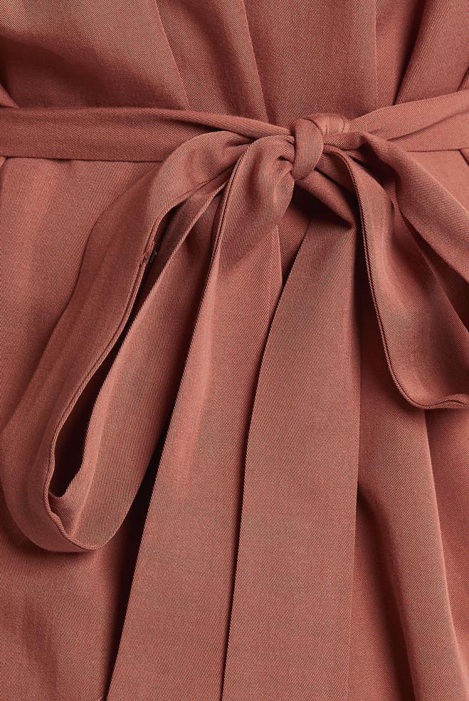 Hijab-Kleidung ORANGE KLEID MIT GÜRTEL 45363 - ALVİNA