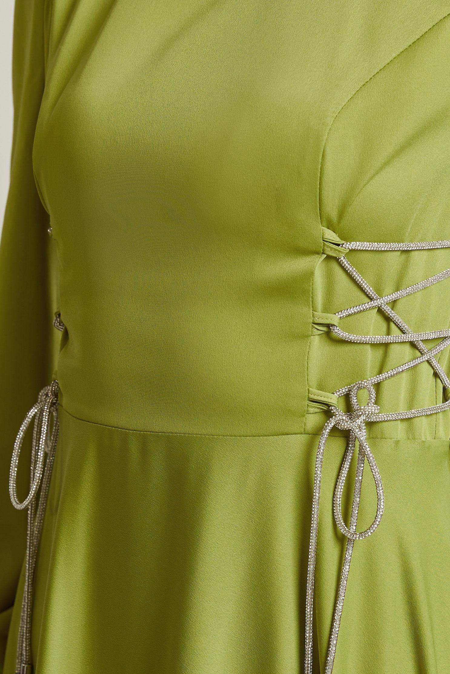 Tesettür giyim YEŞİL BAĞLAMA DETAYLI ELBİSE 45365