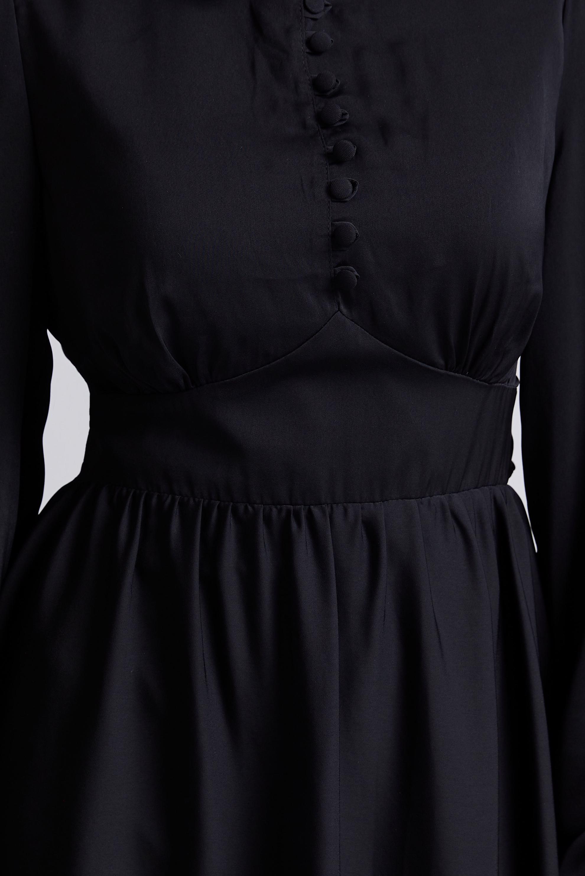 Tesettür giyim SİYAH BAĞLAMA DETAYLI ELBİSE 45366