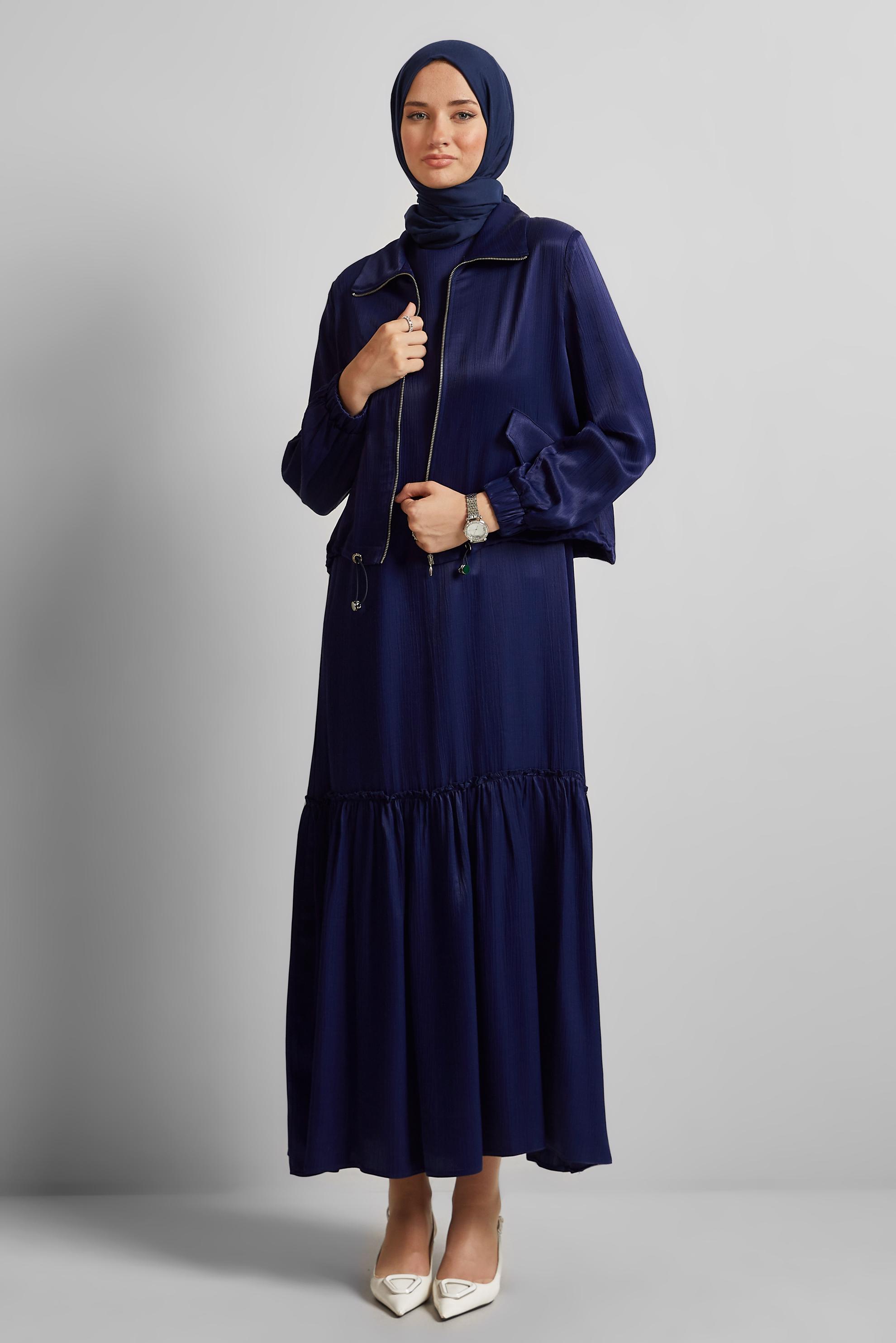 Hijab clothing NAVY BLUE DRESS SUIT WITH JACKET 45377
