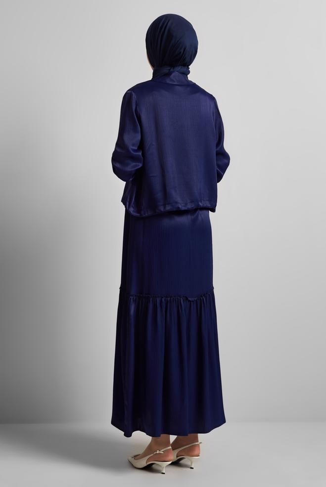 Hijab clothing NAVY BLUE DRESS SUIT WITH JACKET 45377 - ALVİNA