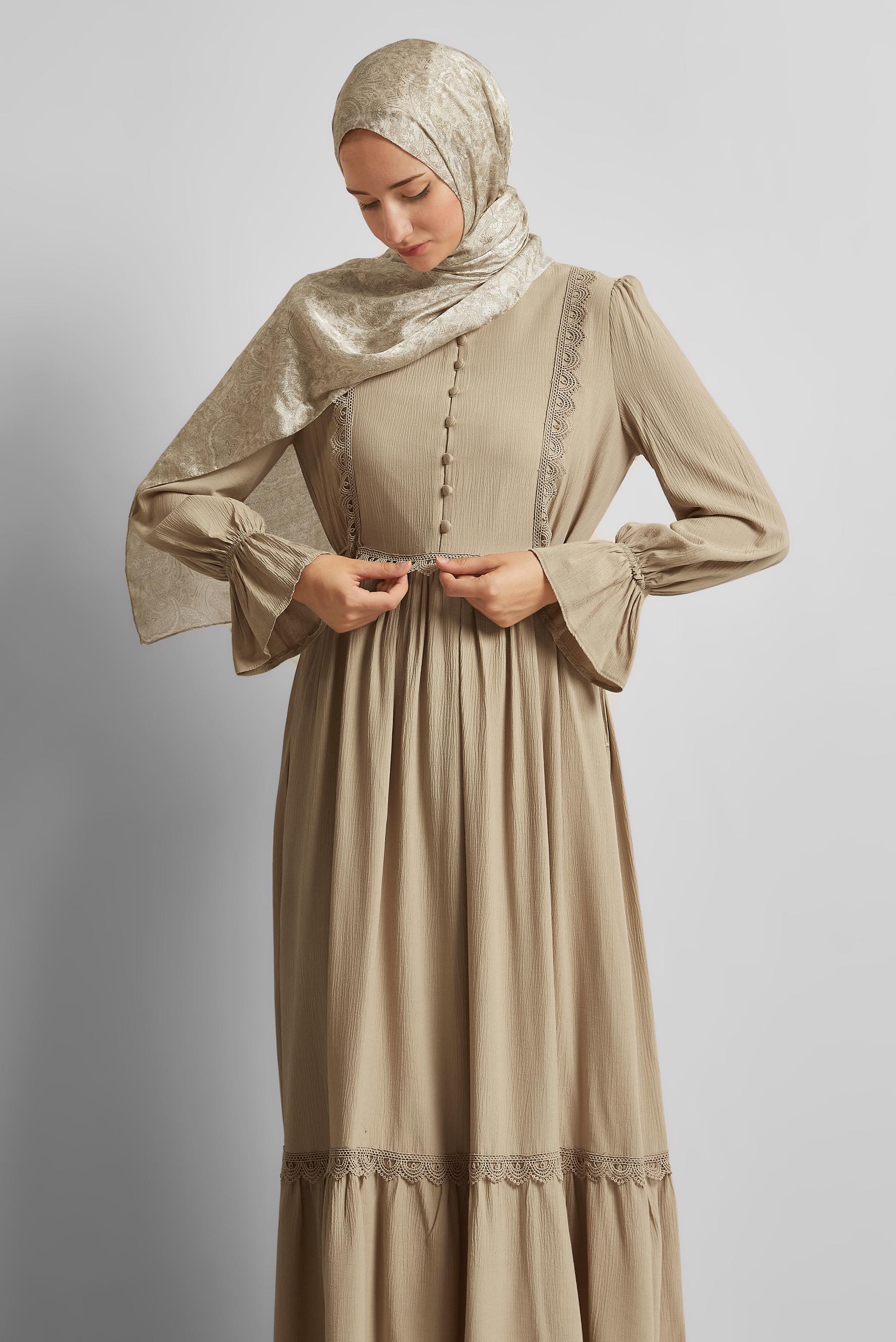 Vêtements hijab BRUN ROBE HIJAB EN VISCOSE 45412