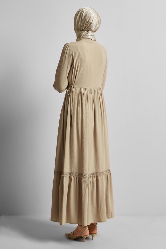 Vêtements hijab BRUN ROBE HIJAB EN VISCOSE 45412 - ALVİNA