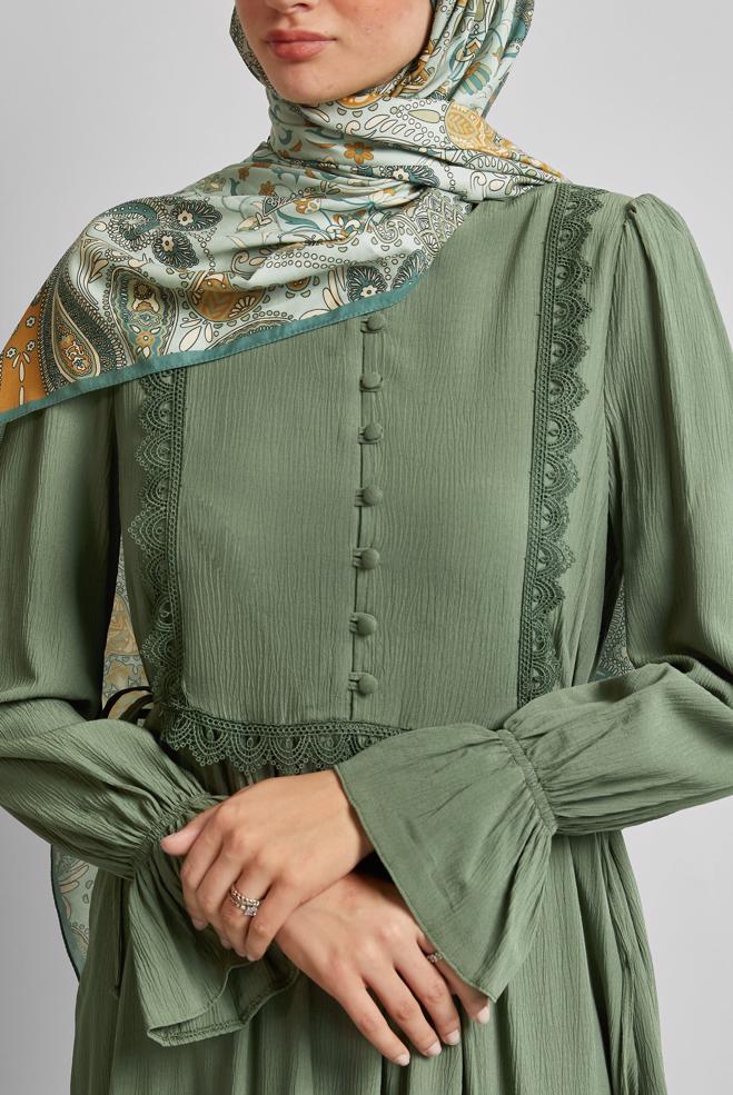 Vêtements hijab KAKI ROBE HIJAB EN VISCOSE 45412 - ALVİNA