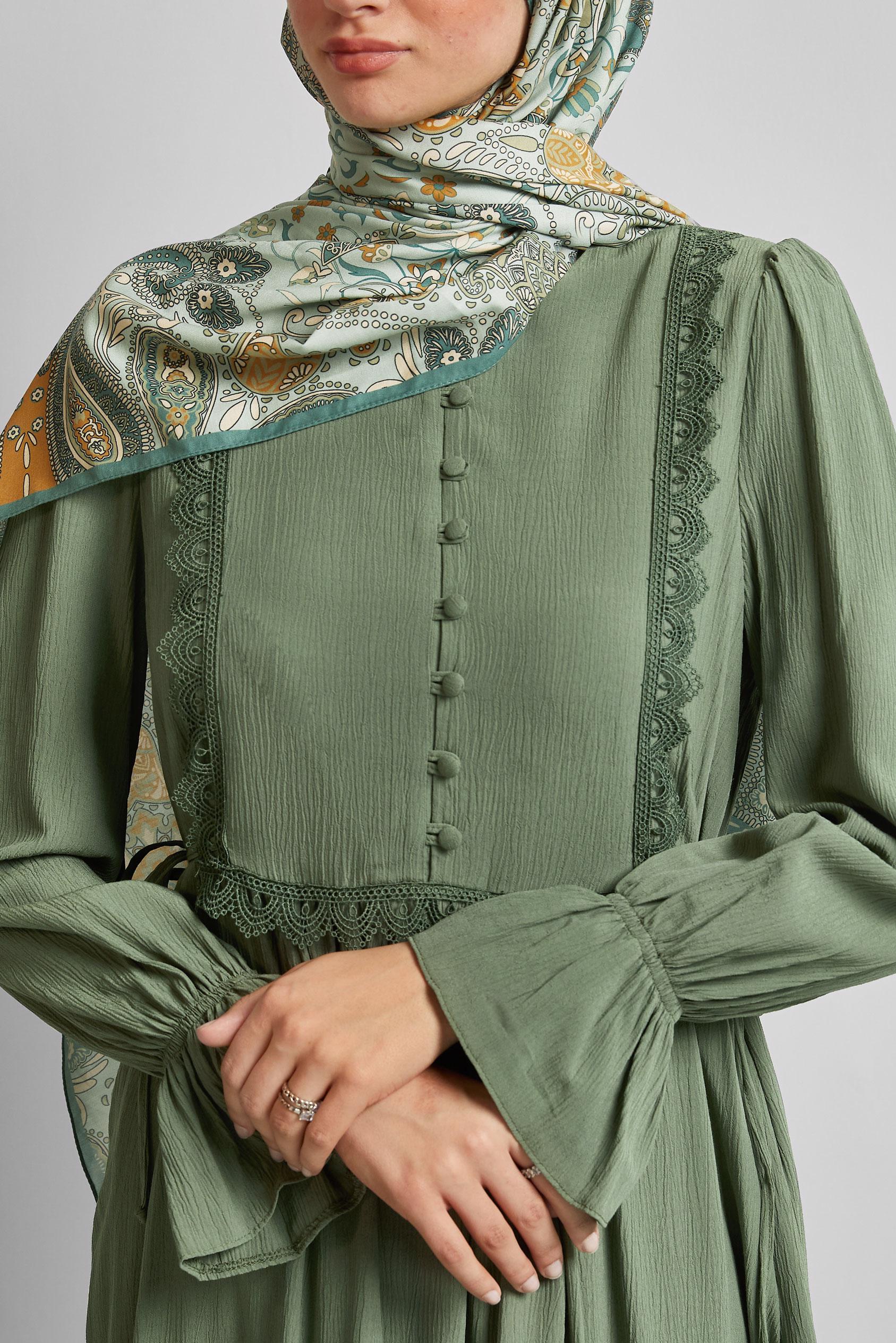 Vêtements hijab KAKI ROBE HIJAB EN VISCOSE 45412