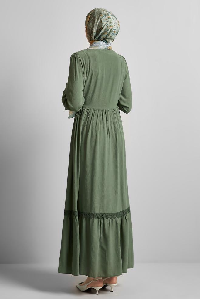 Vêtements hijab KAKI ROBE HIJAB EN VISCOSE 45412 - ALVİNA