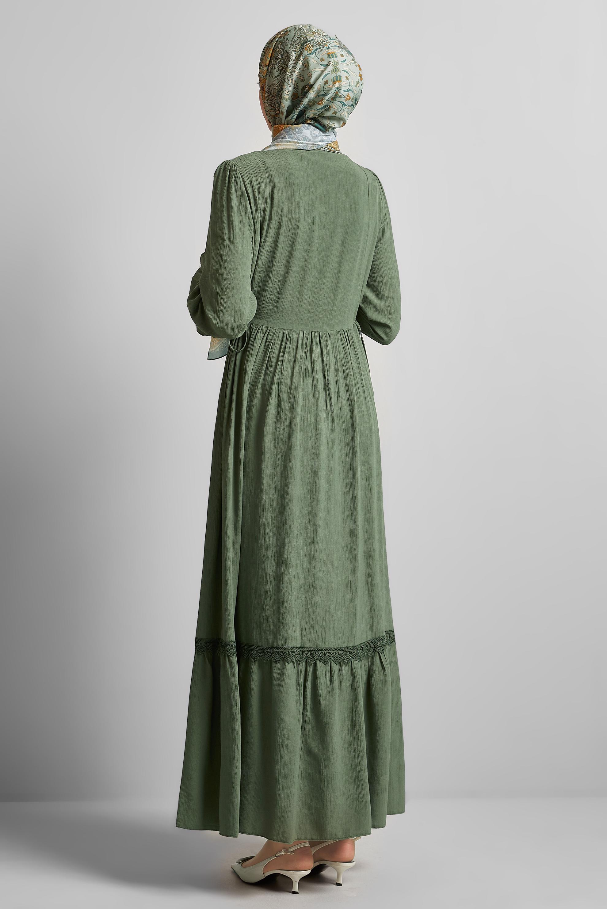 Vêtements hijab KAKI ROBE HIJAB EN VISCOSE 45412