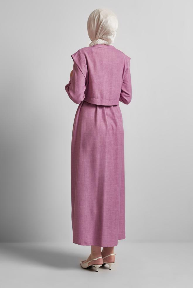 Hijab-Kleidung DAMSON KLEID MIT GÜRTEL 45428 - ALVİNA